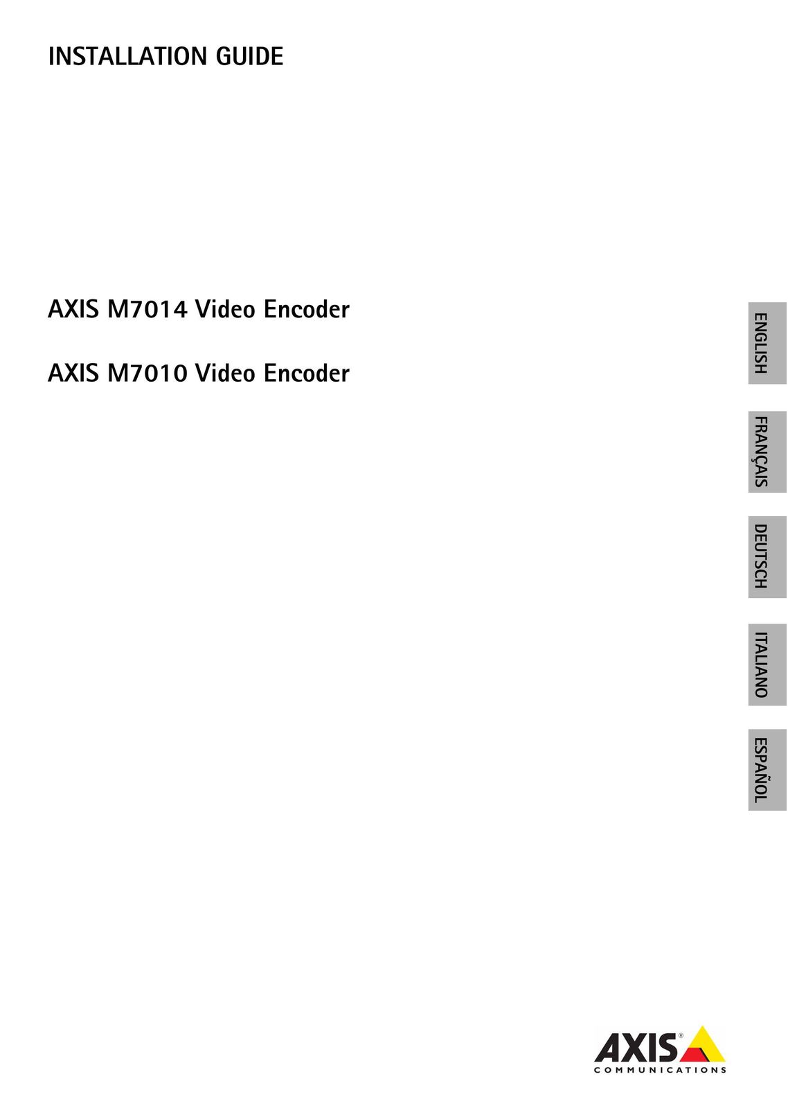 Axis Communications M7014 Car Video System User Manual