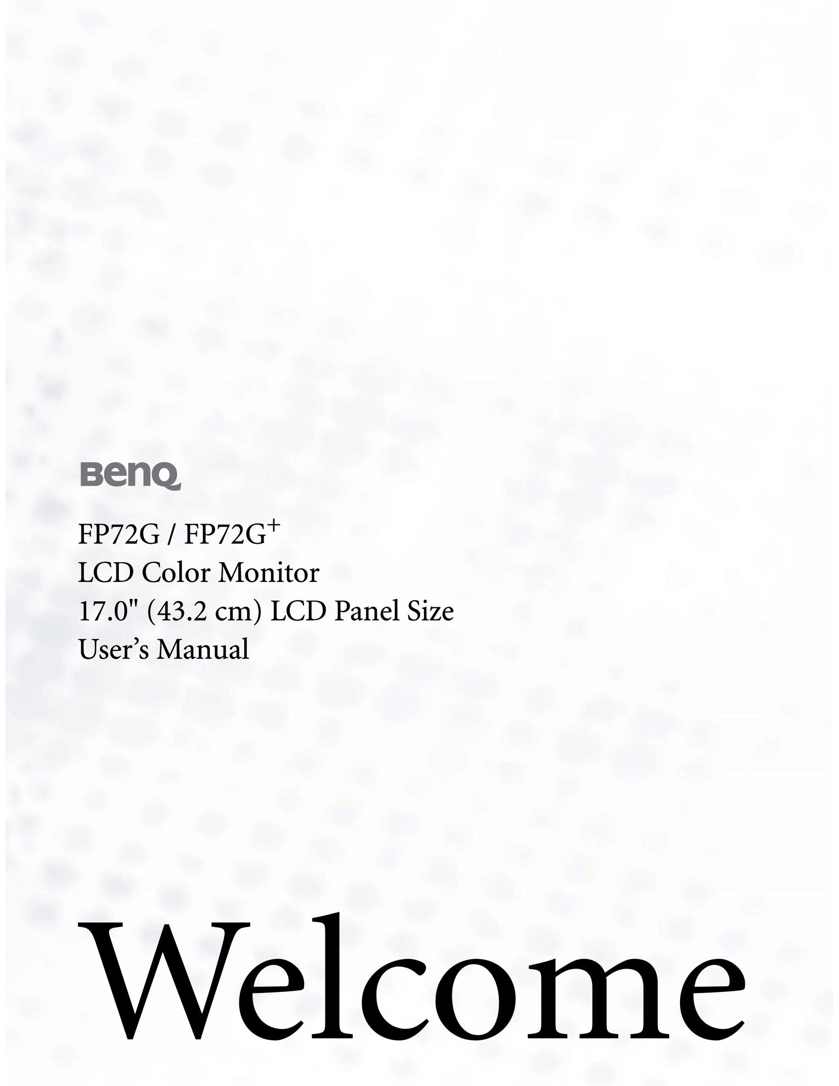 BenQ FP72G Car Video System User Manual