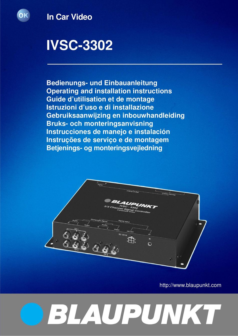 Blaupunkt IVSC-3302 Car Video System User Manual