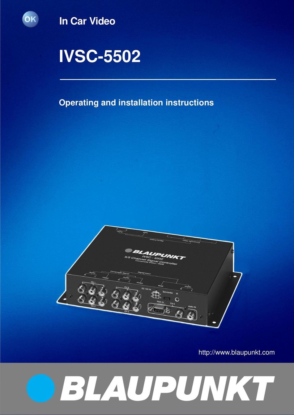 Blaupunkt IVSC-5502 Car Video System User Manual