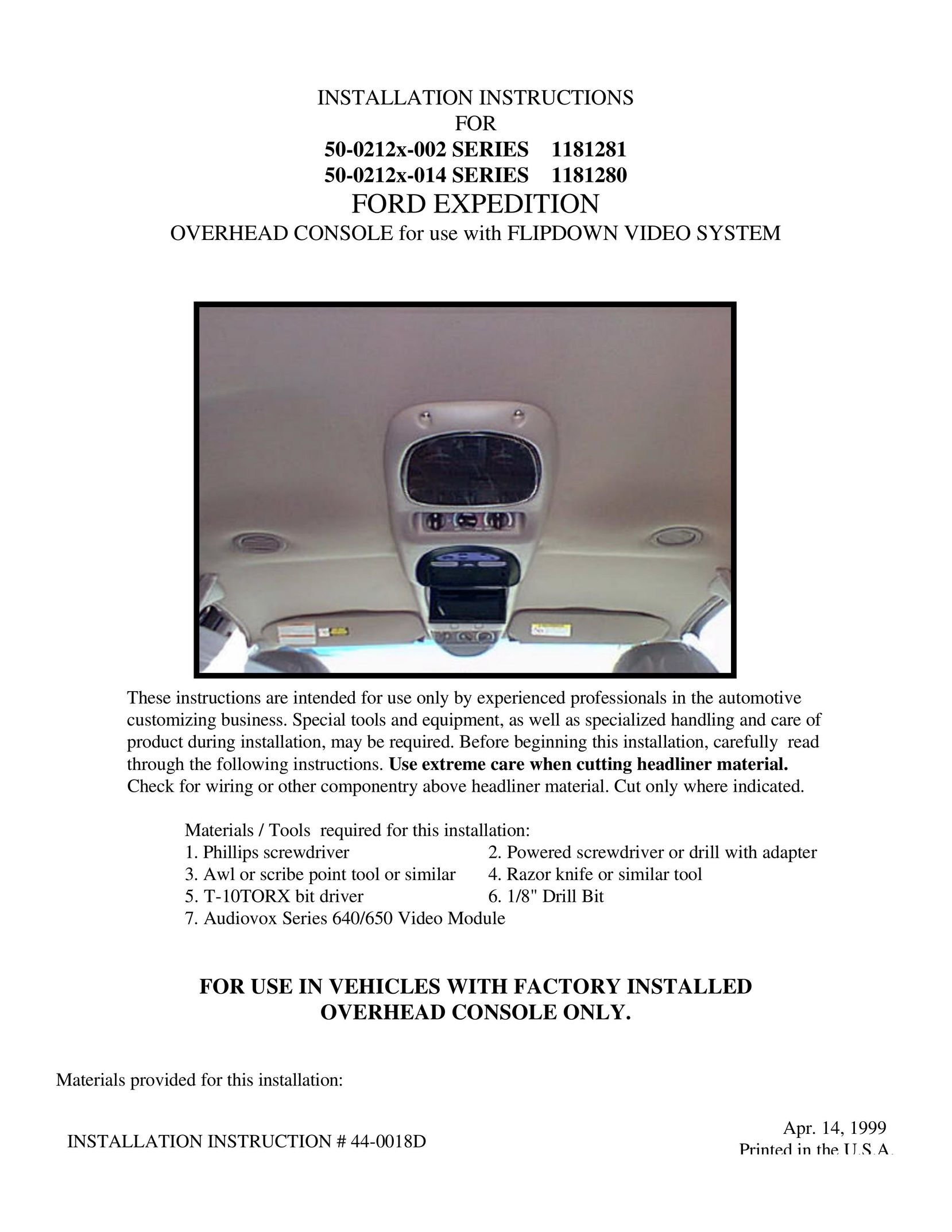 Carson Optical 1181280 Car Video System User Manual
