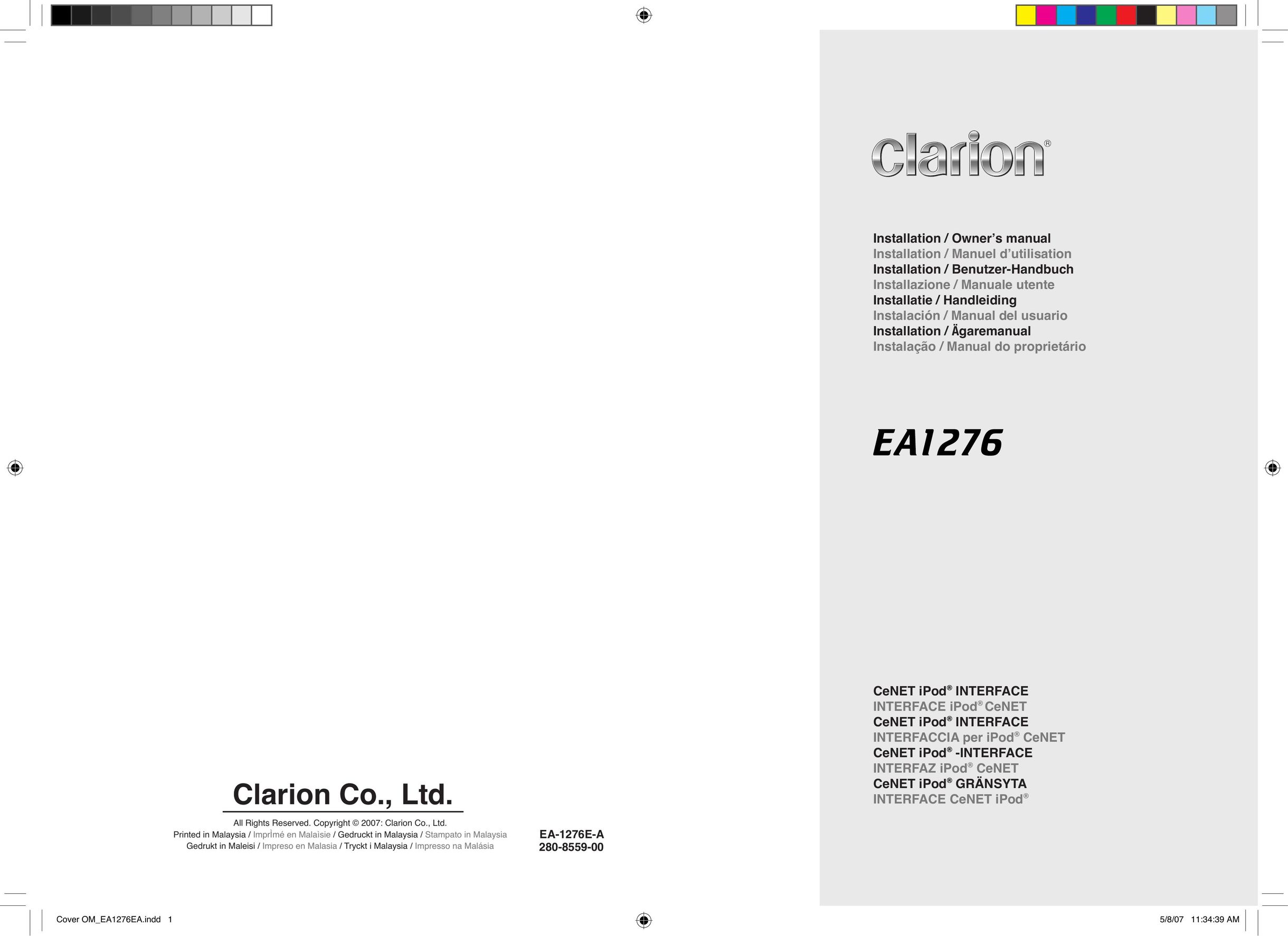 Clarion EA1276 Car Video System User Manual