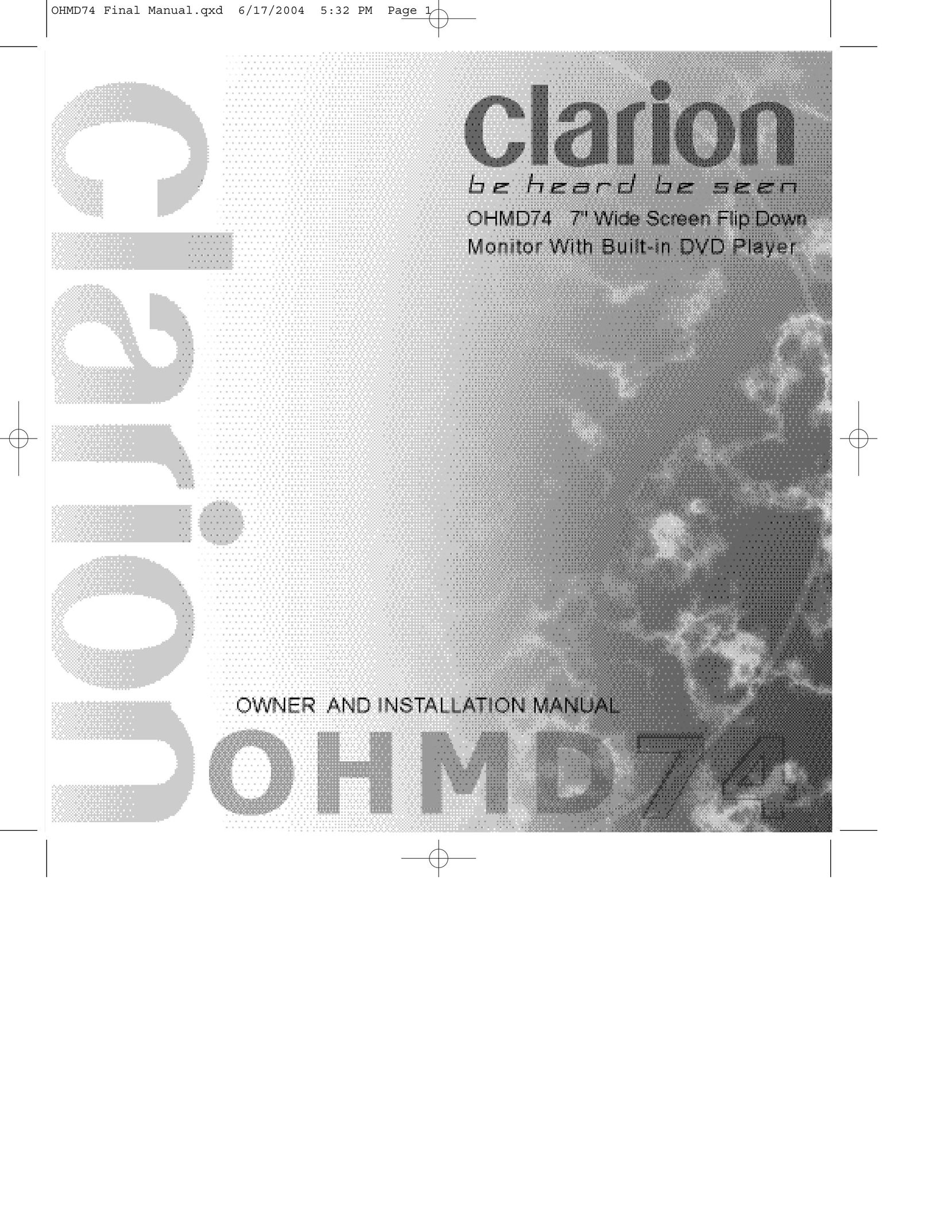 Clarion OHMD74 Car Video System User Manual