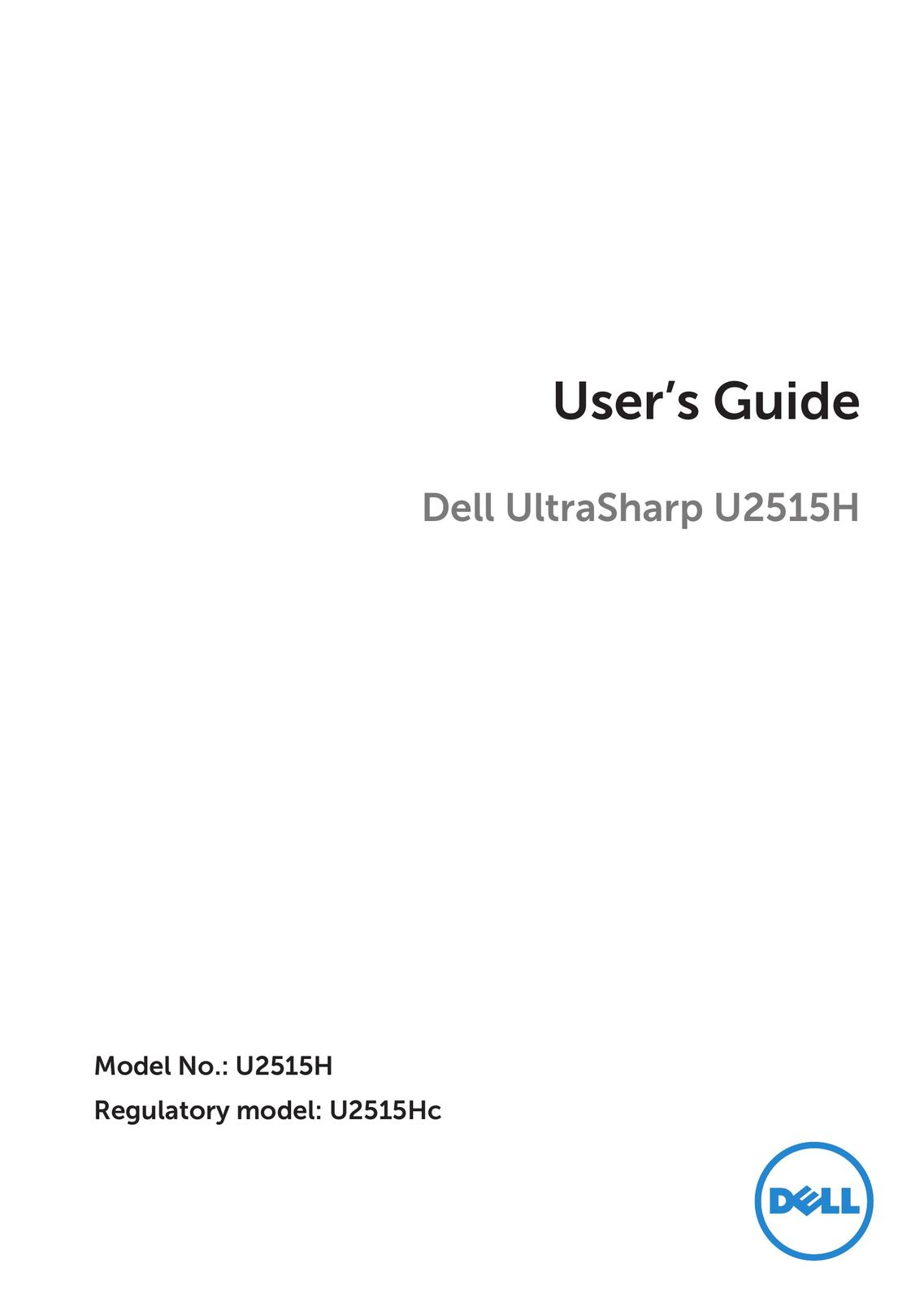 Dell U2515H Car Video System User Manual