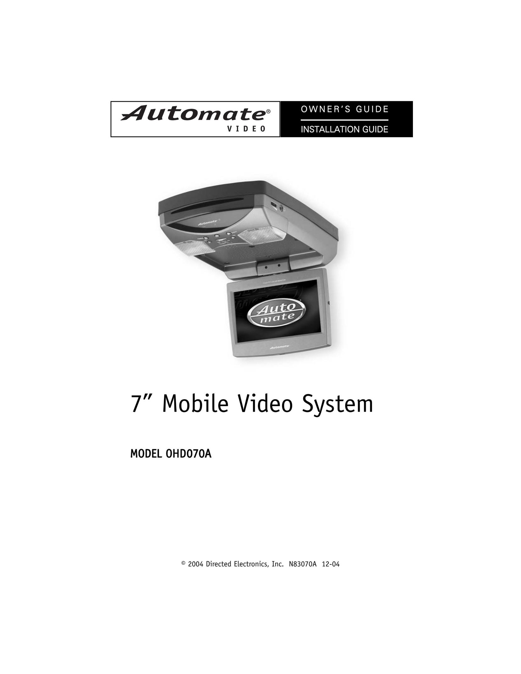 Directed Electronics OHD070A Car Video System User Manual