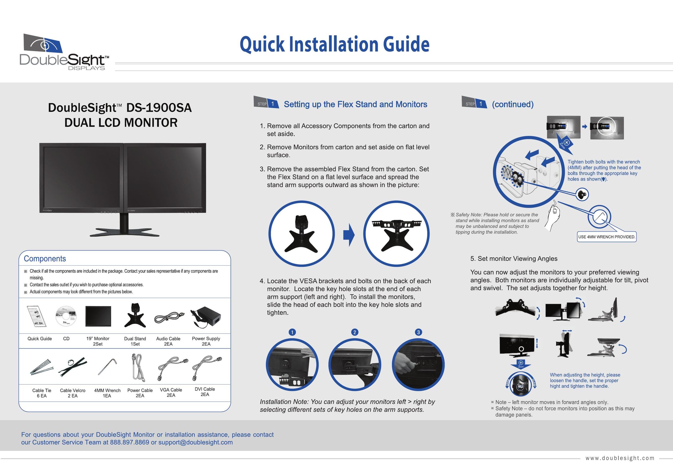 DoubleSight Displays DS 1900SA Car Video System User Manual