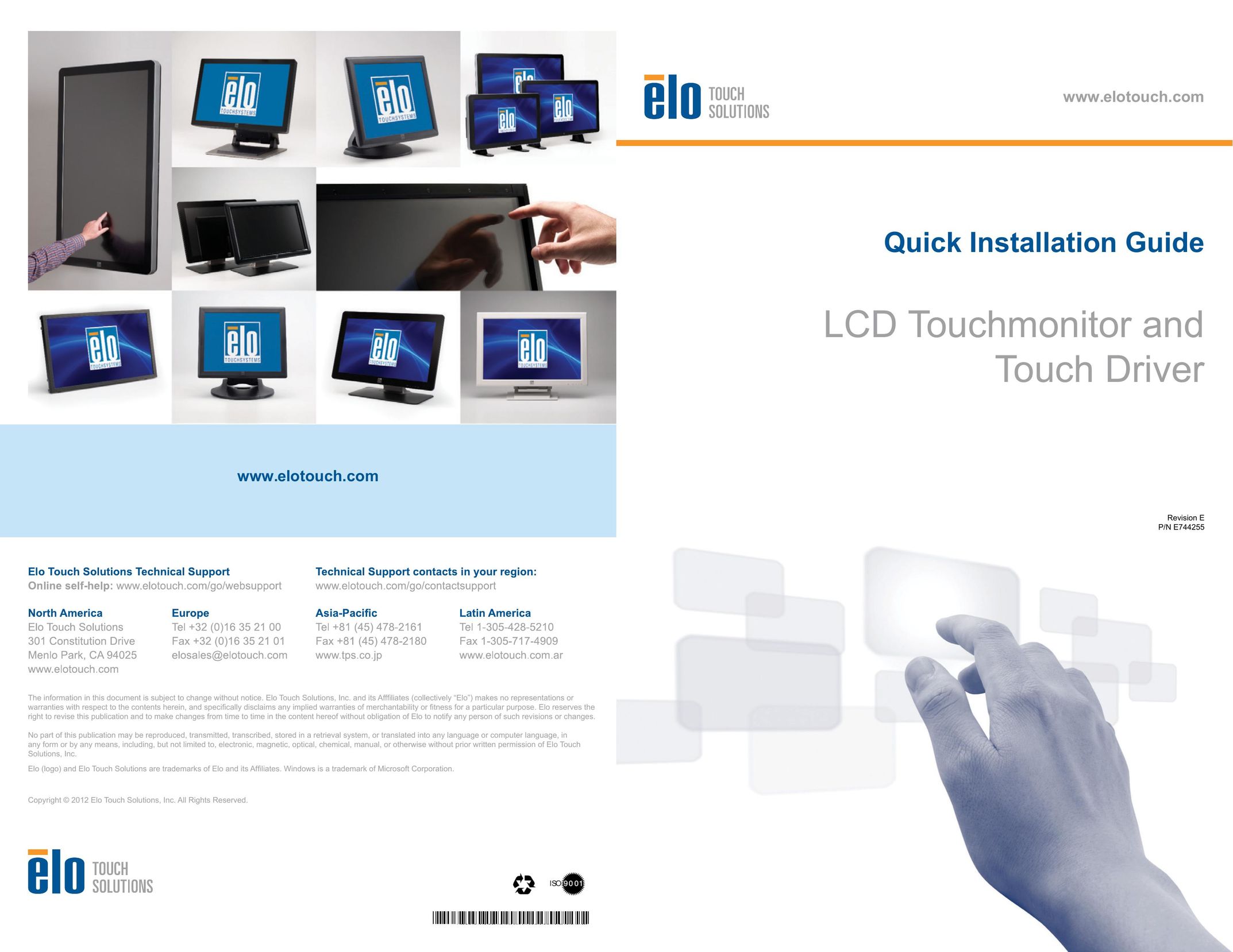 Elo TouchSystems P/N E744255 Car Video System User Manual