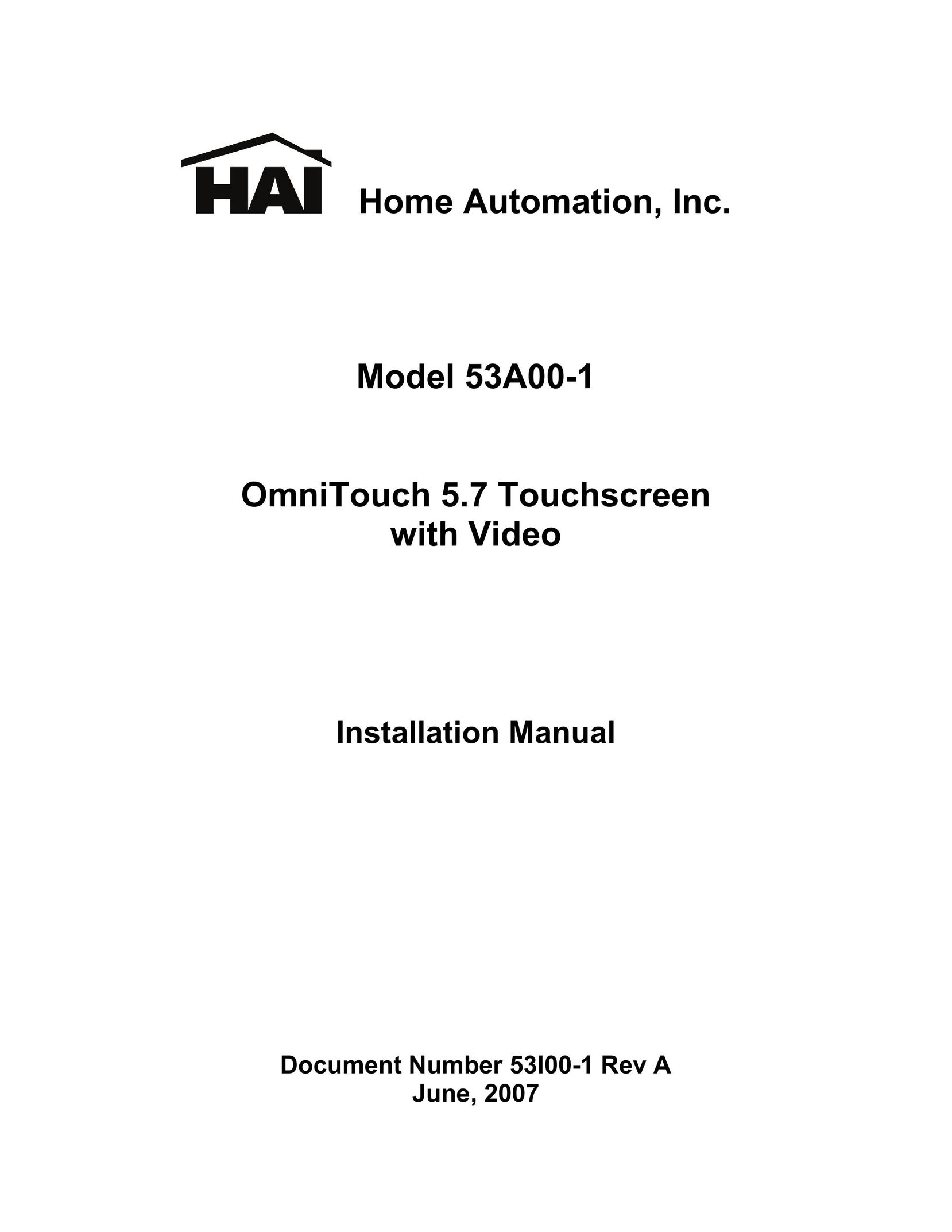 Home Automation 53A00-1 Car Video System User Manual