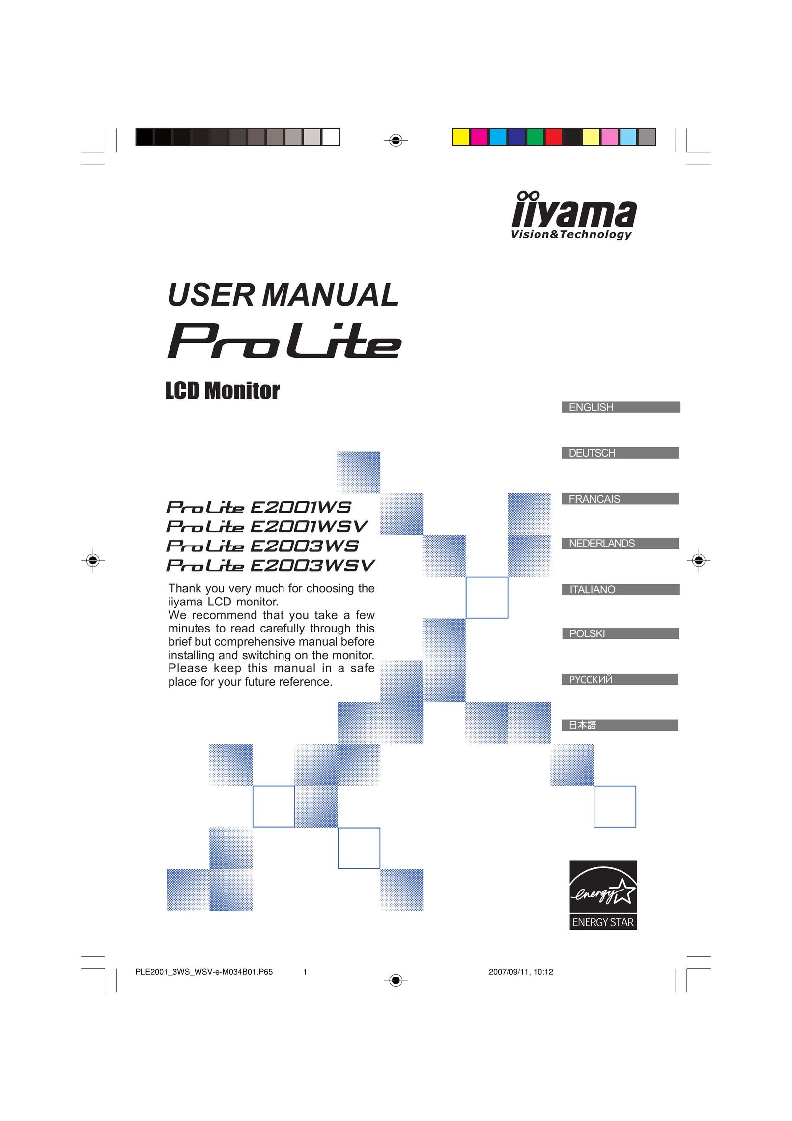 Iiyama E2001WSV Car Video System User Manual