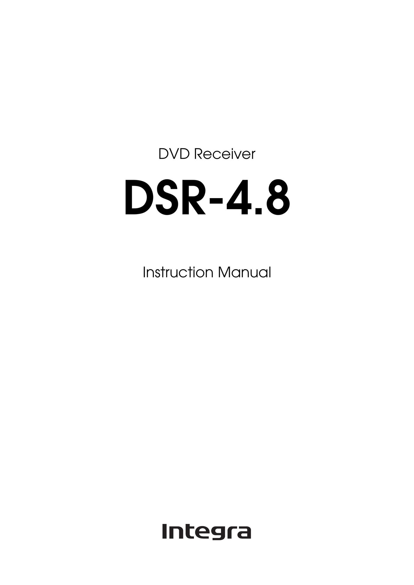 Integra DSR-4.8 Car Video System User Manual