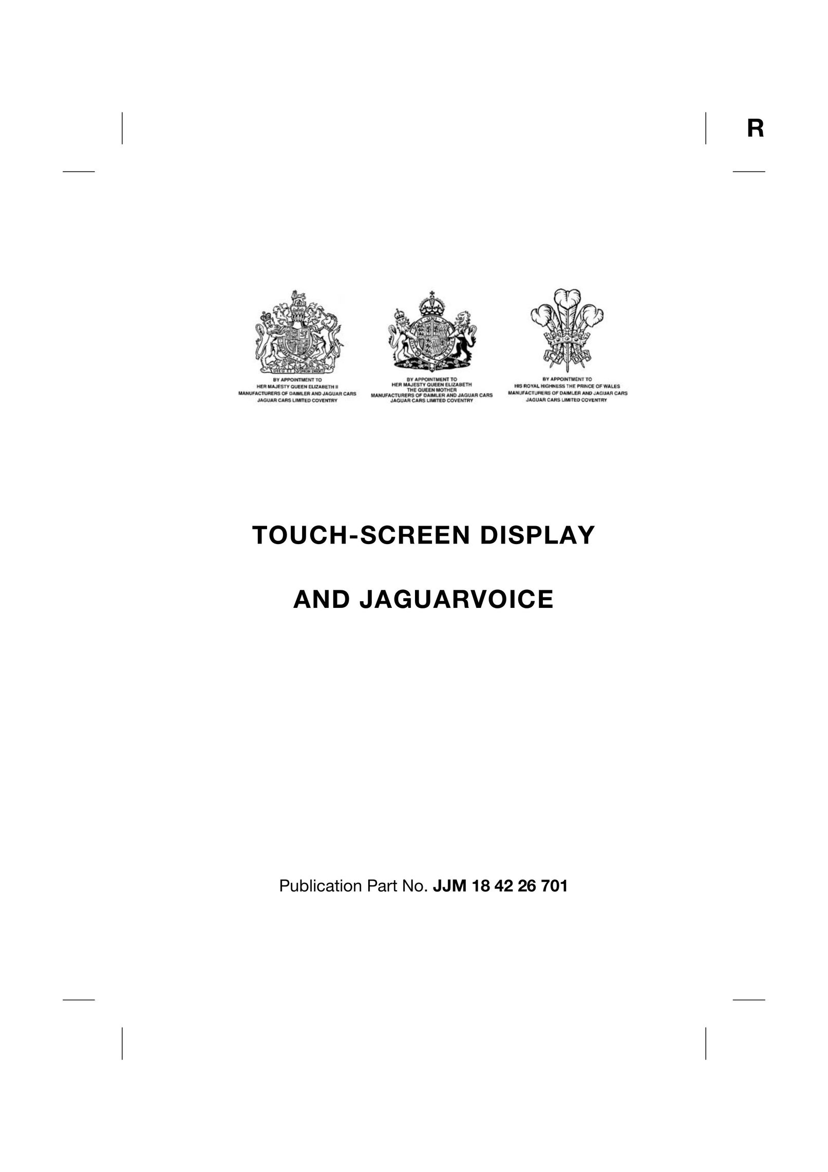 Jaguar JJM 18 42 26 701 Car Video System User Manual
