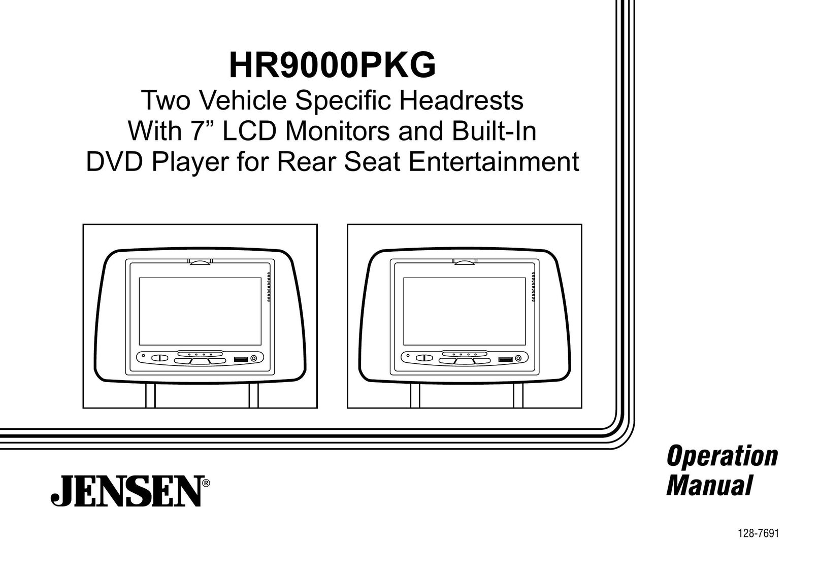 Jensen HR9000PKG Car Video System User Manual