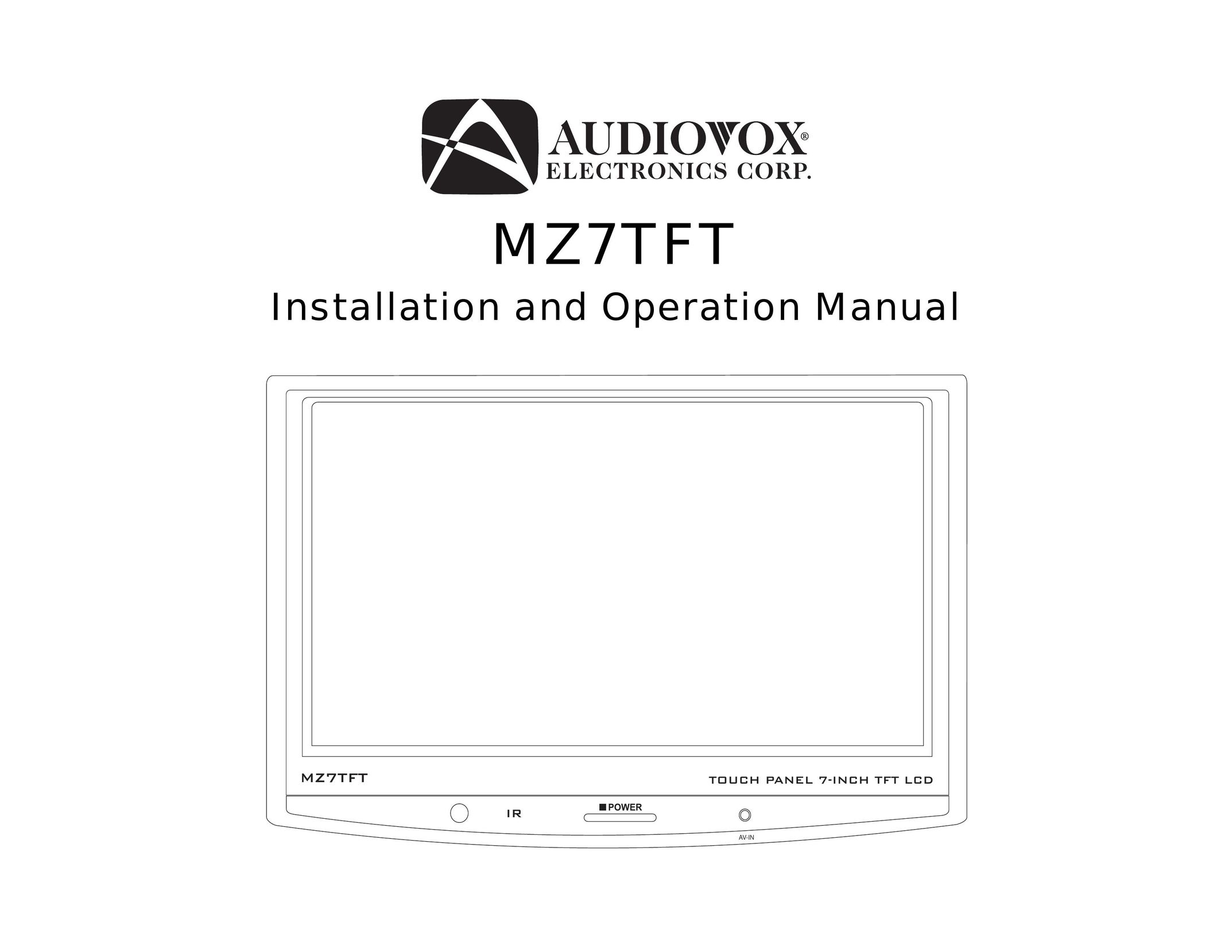 Jensen MZ7TFT Car Video System User Manual