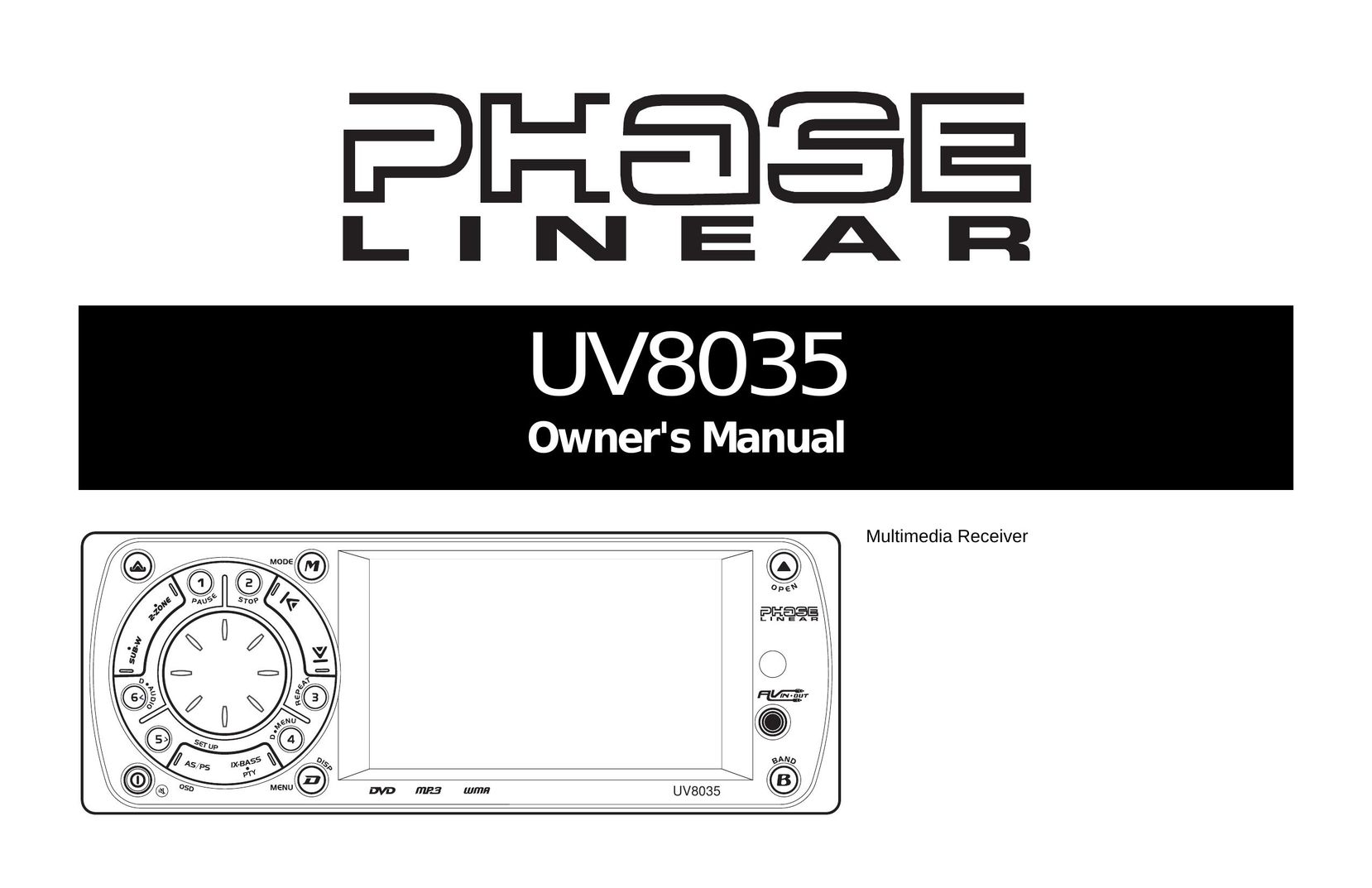 Jensen UV8035 Car Video System User Manual