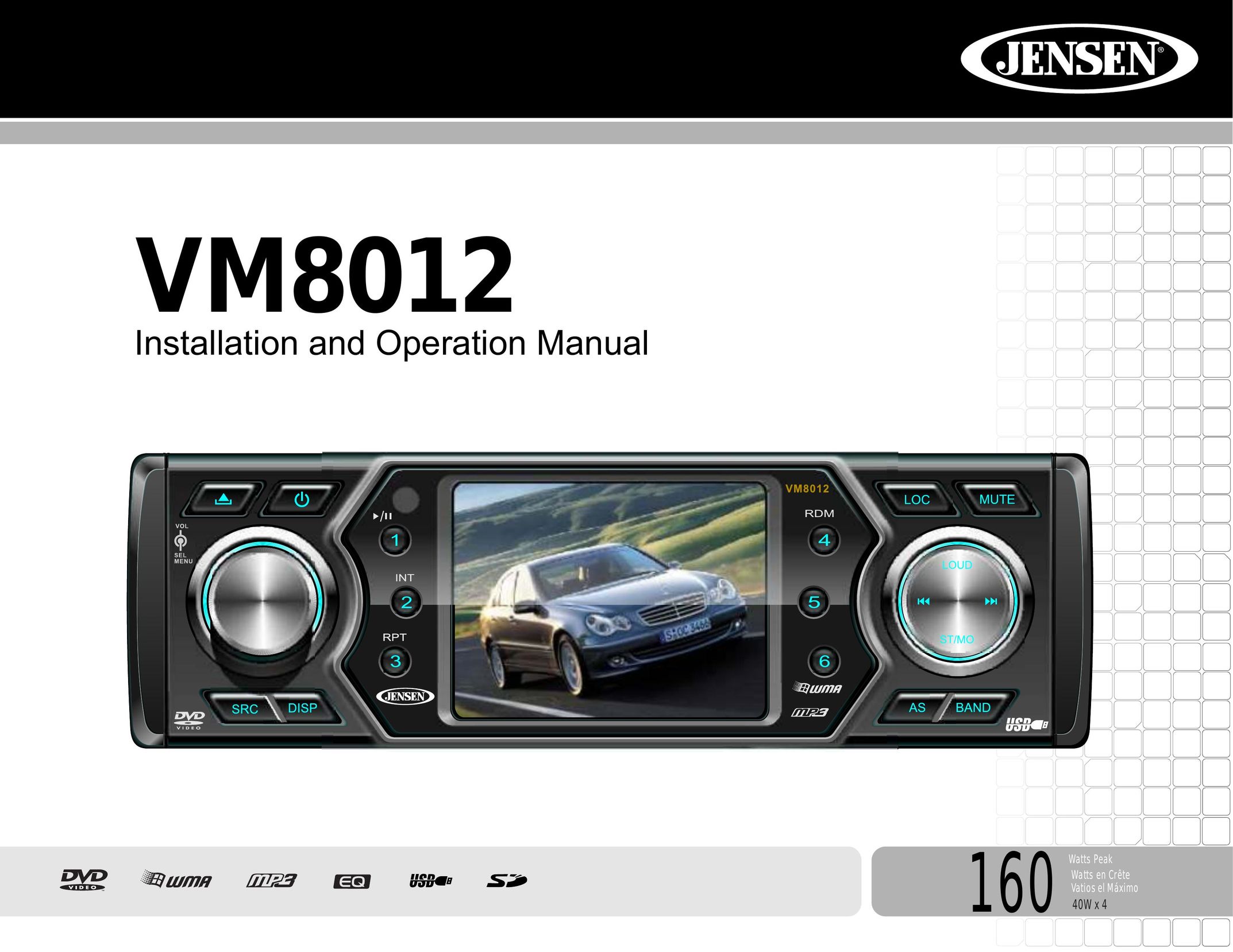 Jensen VM8012 Car Video System User Manual