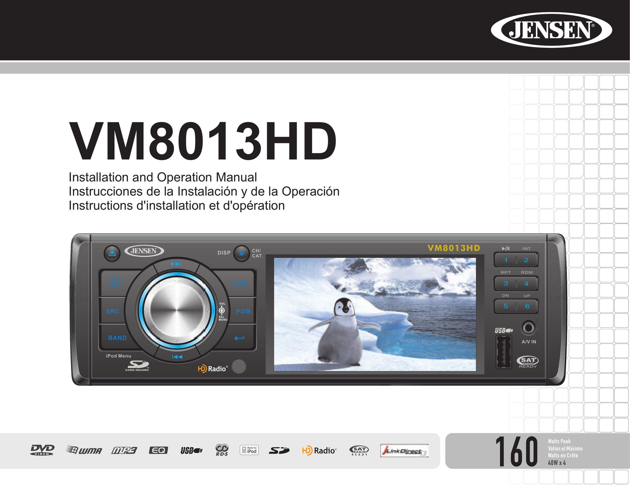 Jensen VM8013HD Car Video System User Manual