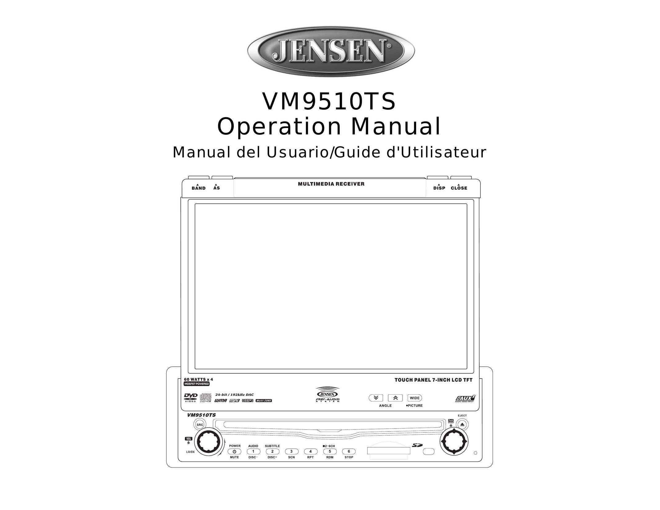 Jensen VM9510TS Car Video System User Manual