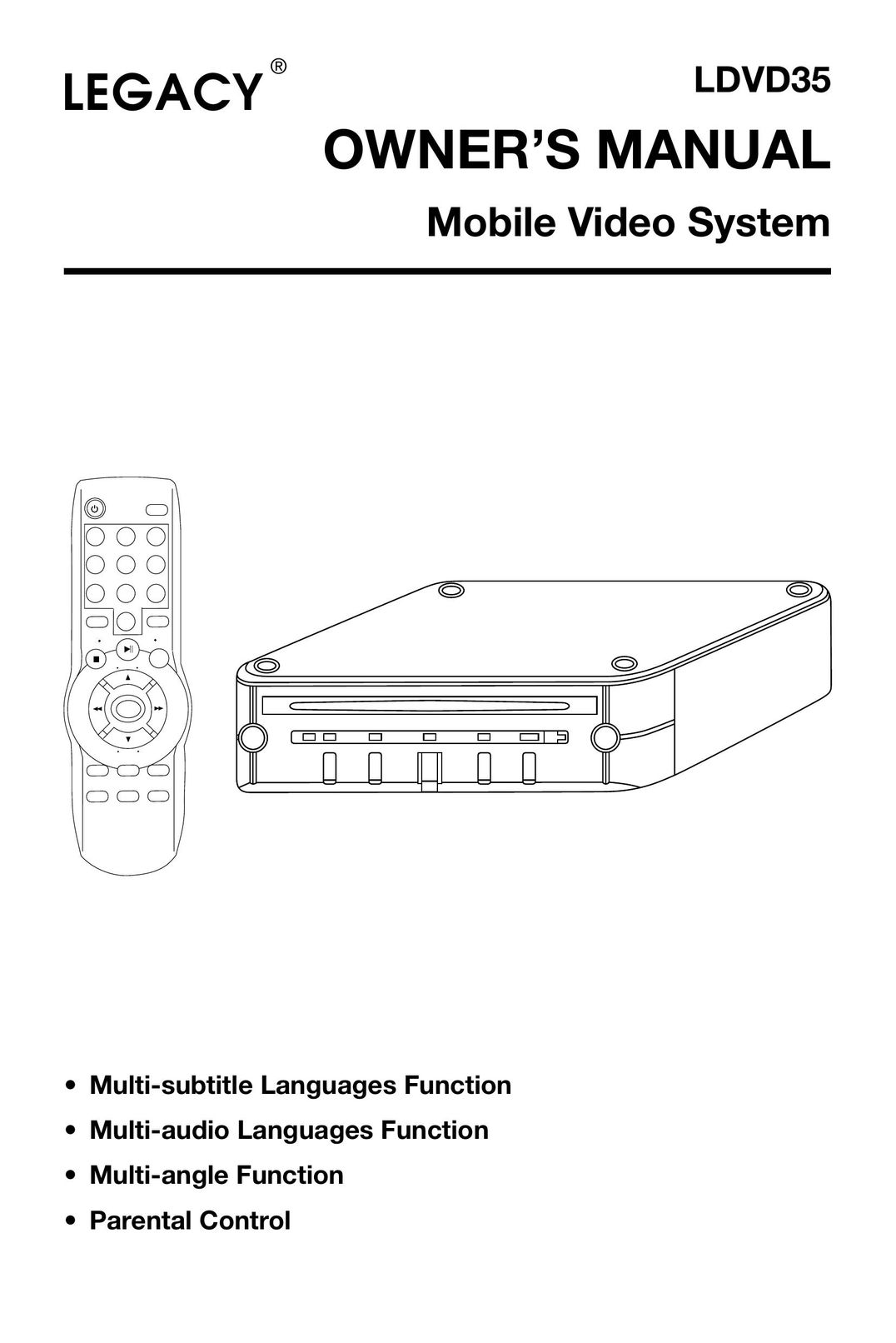 Legacy Car Audio LDVD35 Car Video System User Manual