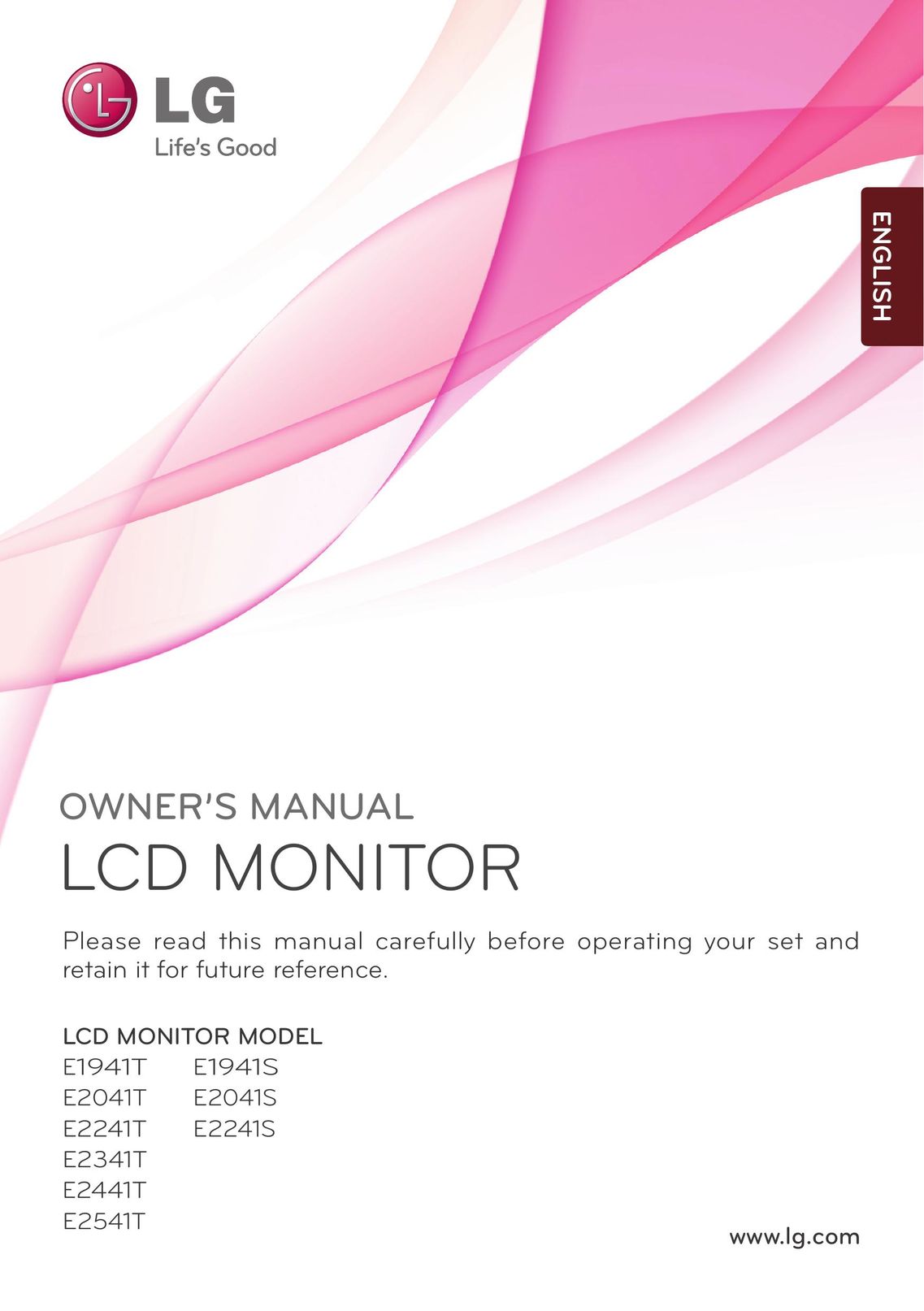 LG Electronics E1941S Car Video System User Manual