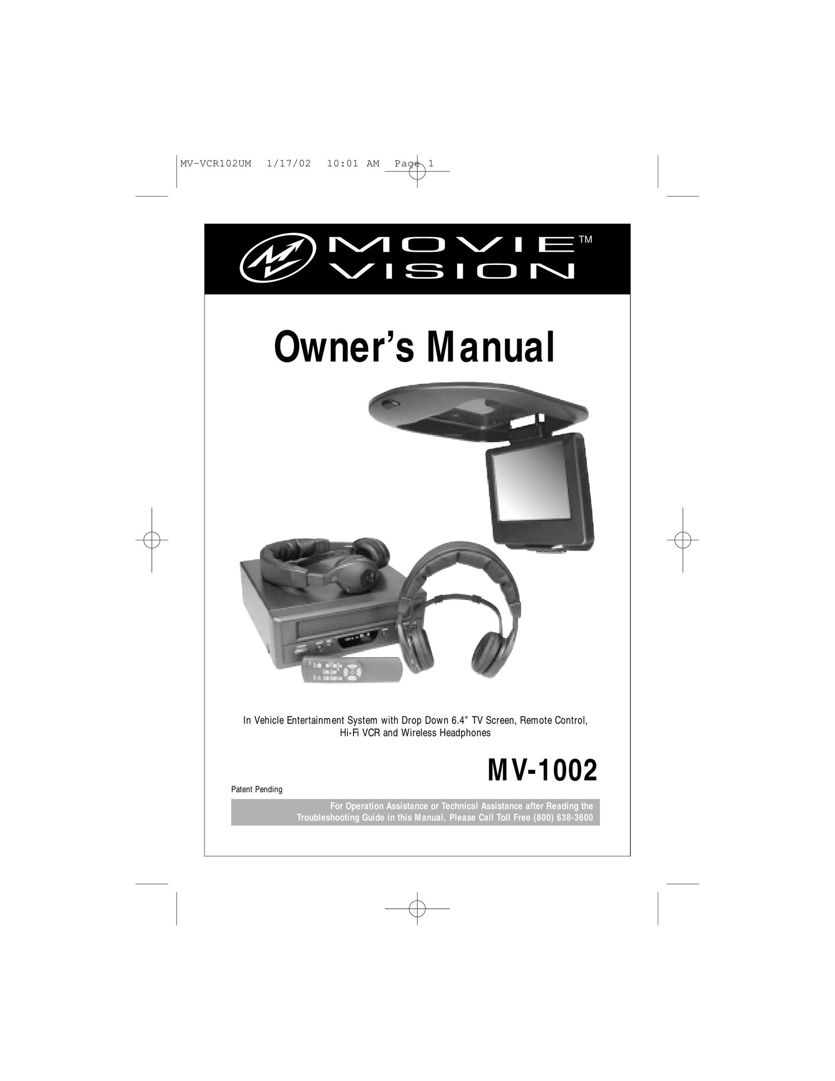 Magnadyne MV-1002 Car Video System User Manual