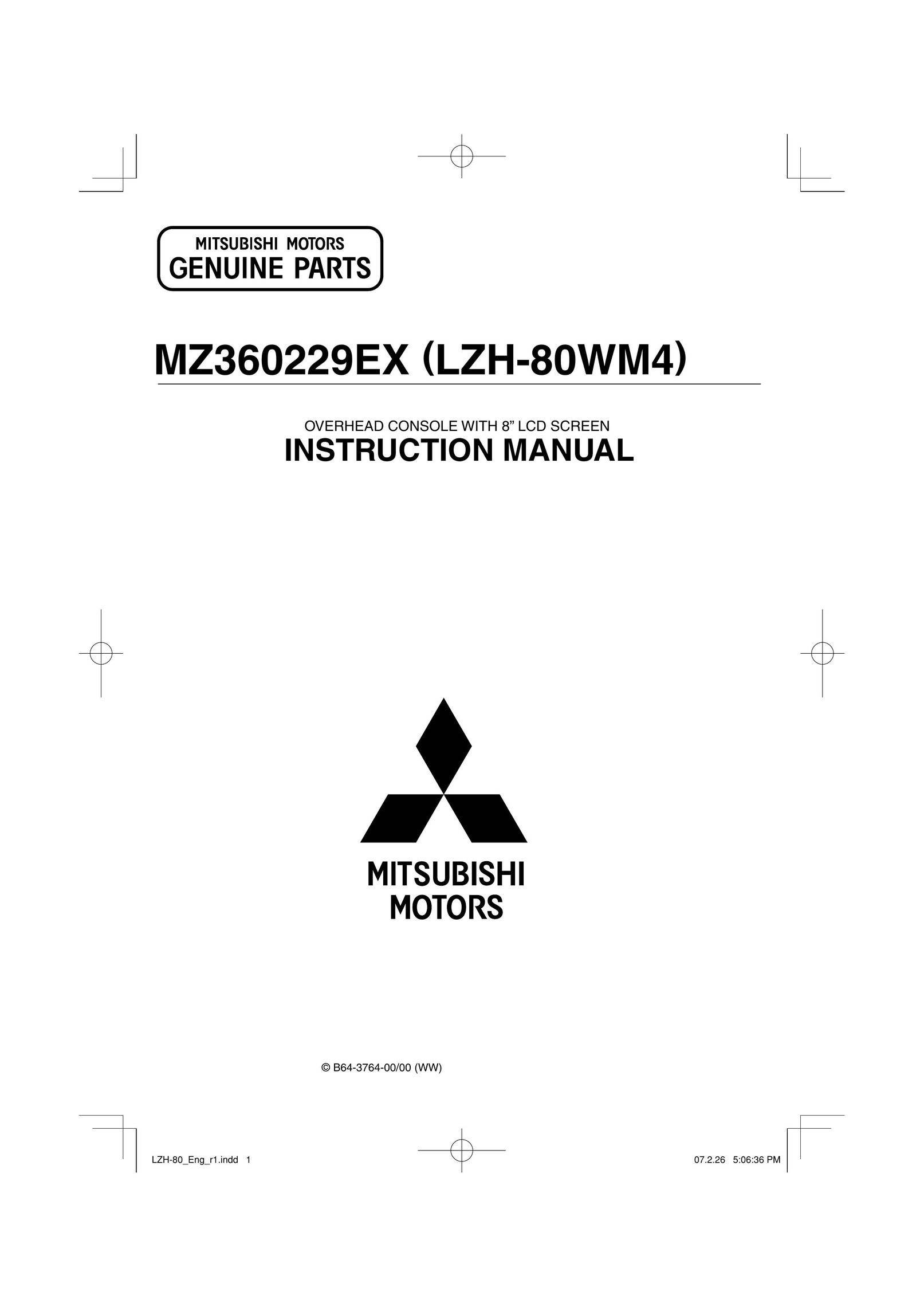 Mitsubishi MZ360229EX Car Video System User Manual