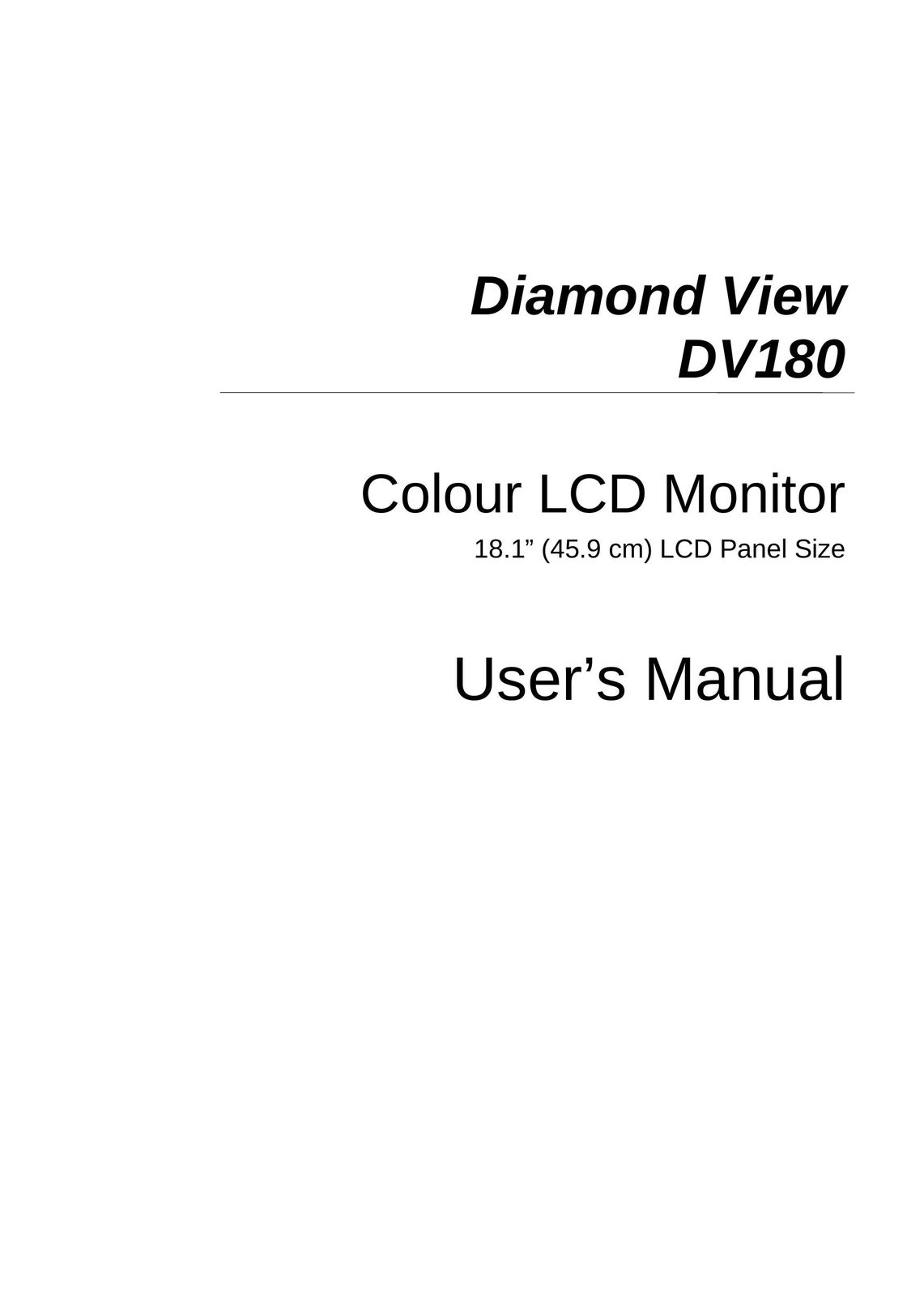 Mitsubishi Electronics DV180 Car Video System User Manual