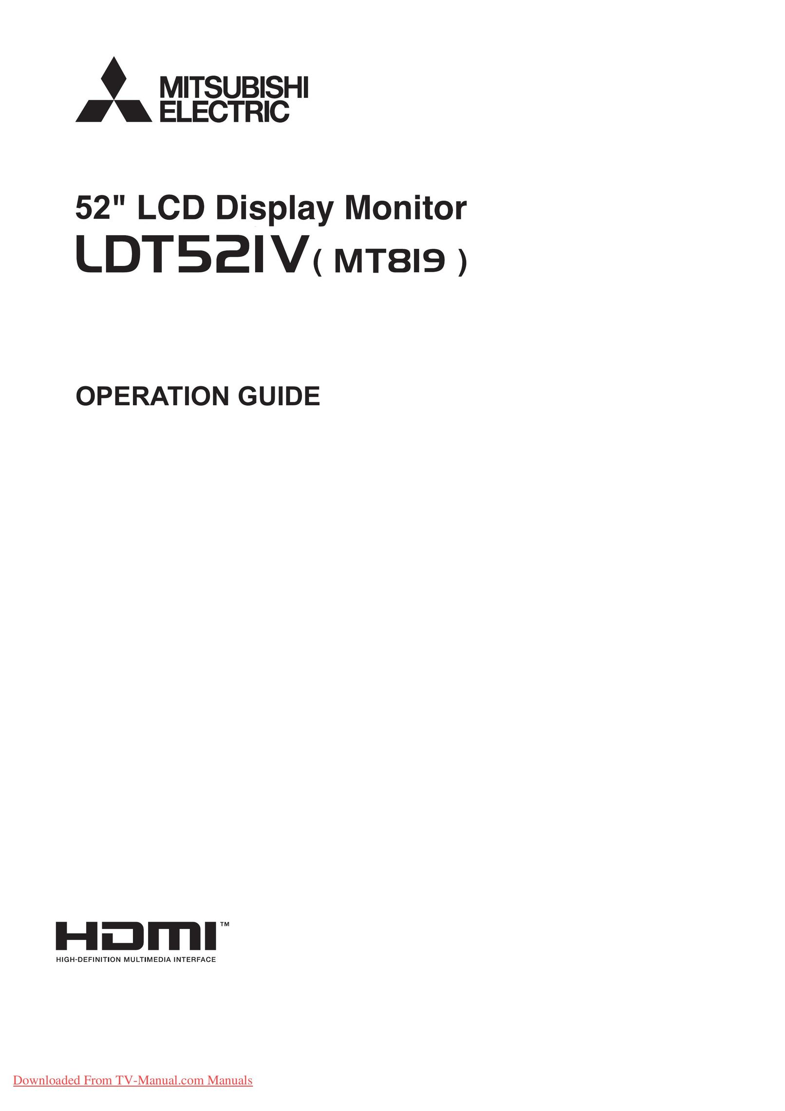 Mitsubishi Electronics LDT52IV (MT819) Car Video System User Manual