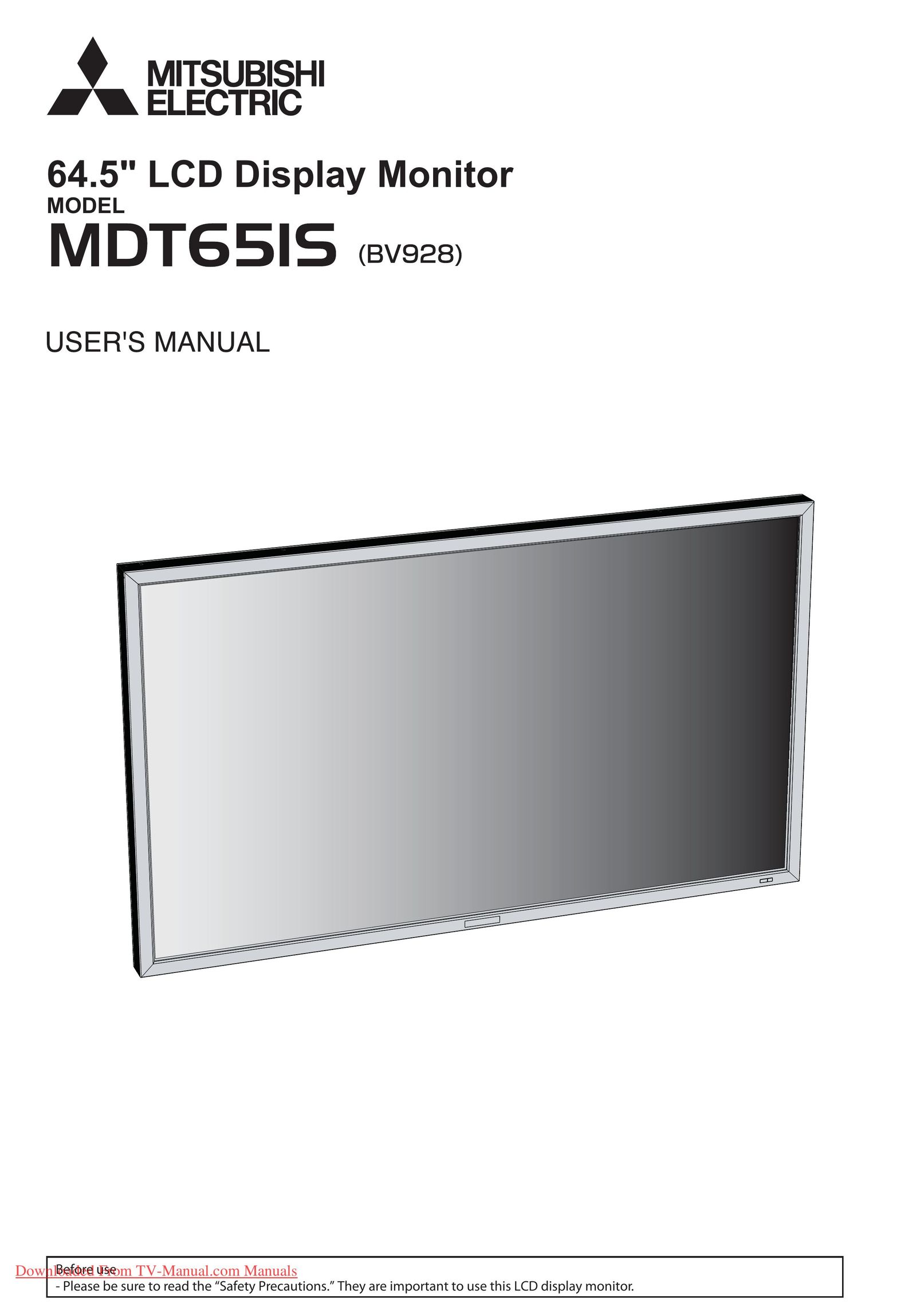 Mitsubishi Electronics MDT651S Car Video System User Manual