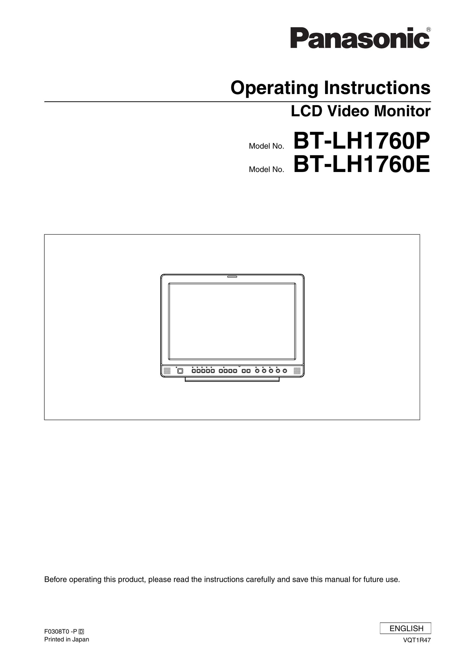 Panasonic BT-LH1760E Car Video System User Manual
