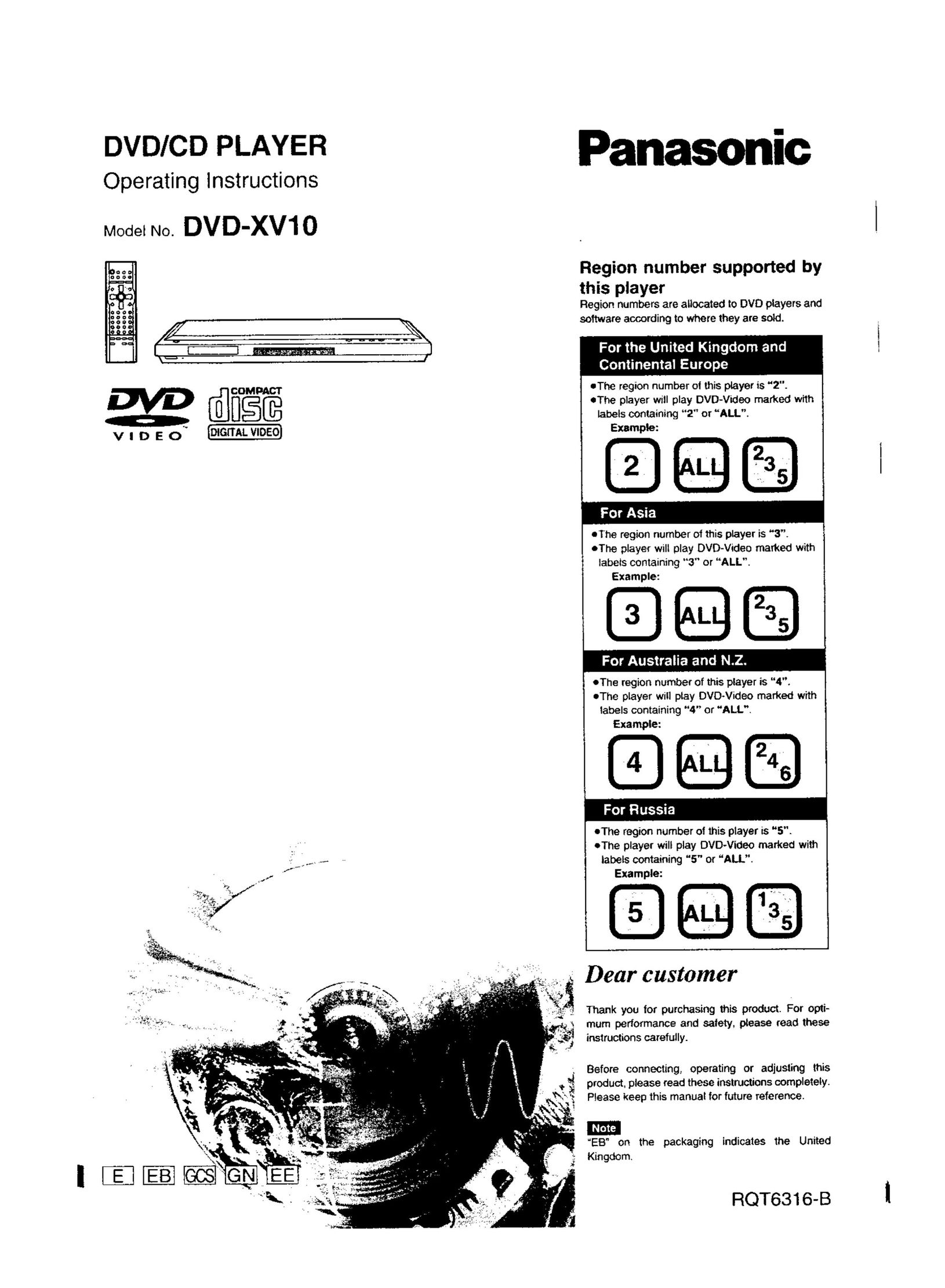 Panasonic DVDXV10 Car Video System User Manual