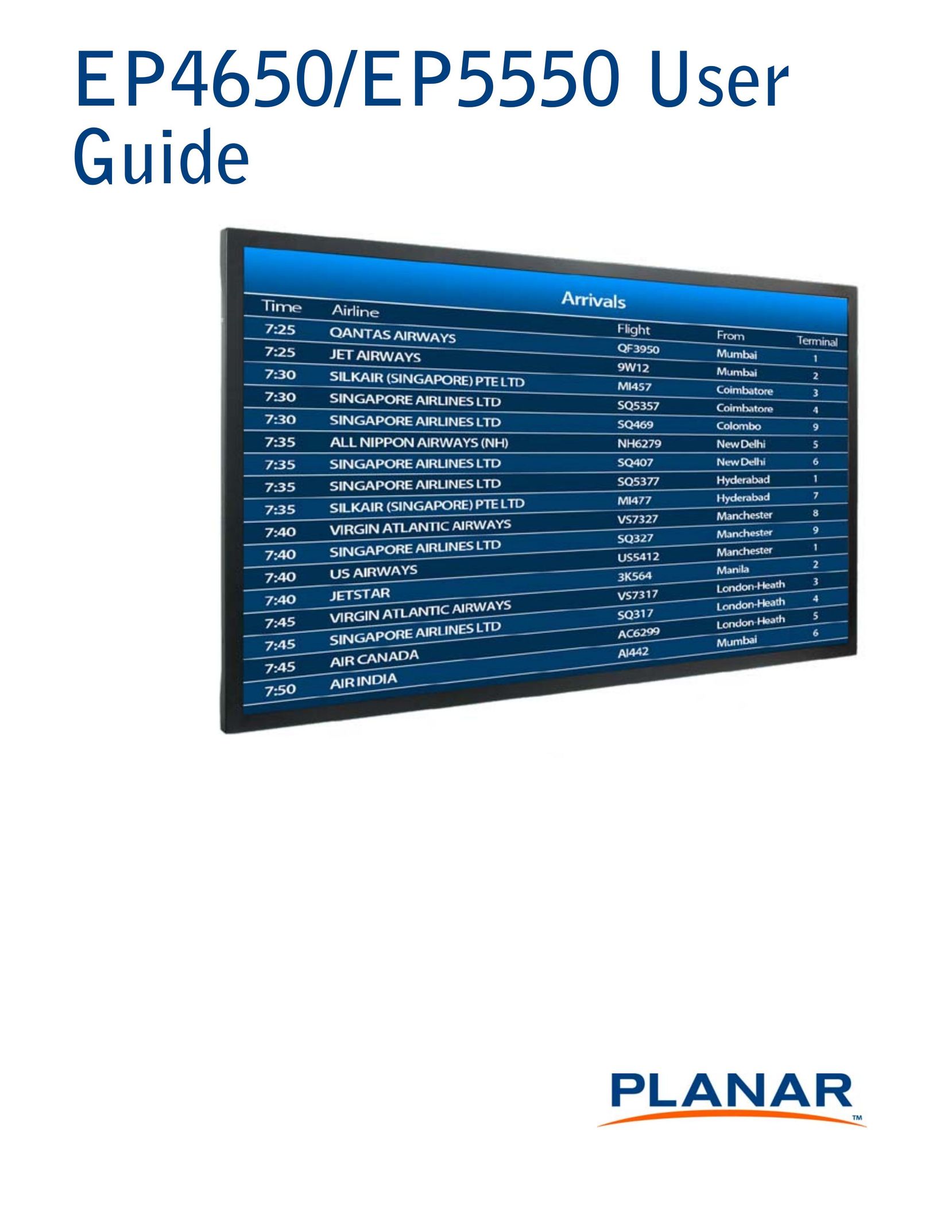 Planar EP5550 Car Video System User Manual