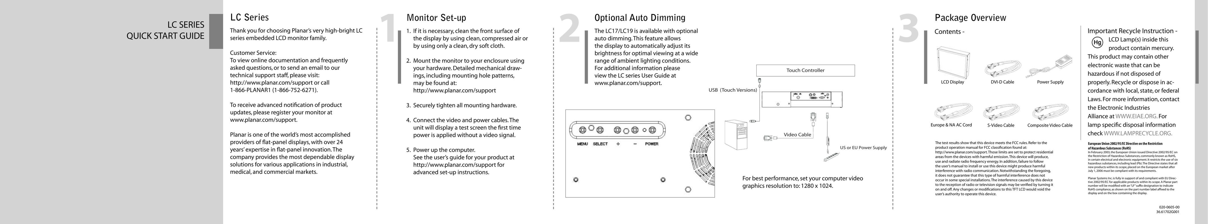Planar LC SERIES Car Video System User Manual