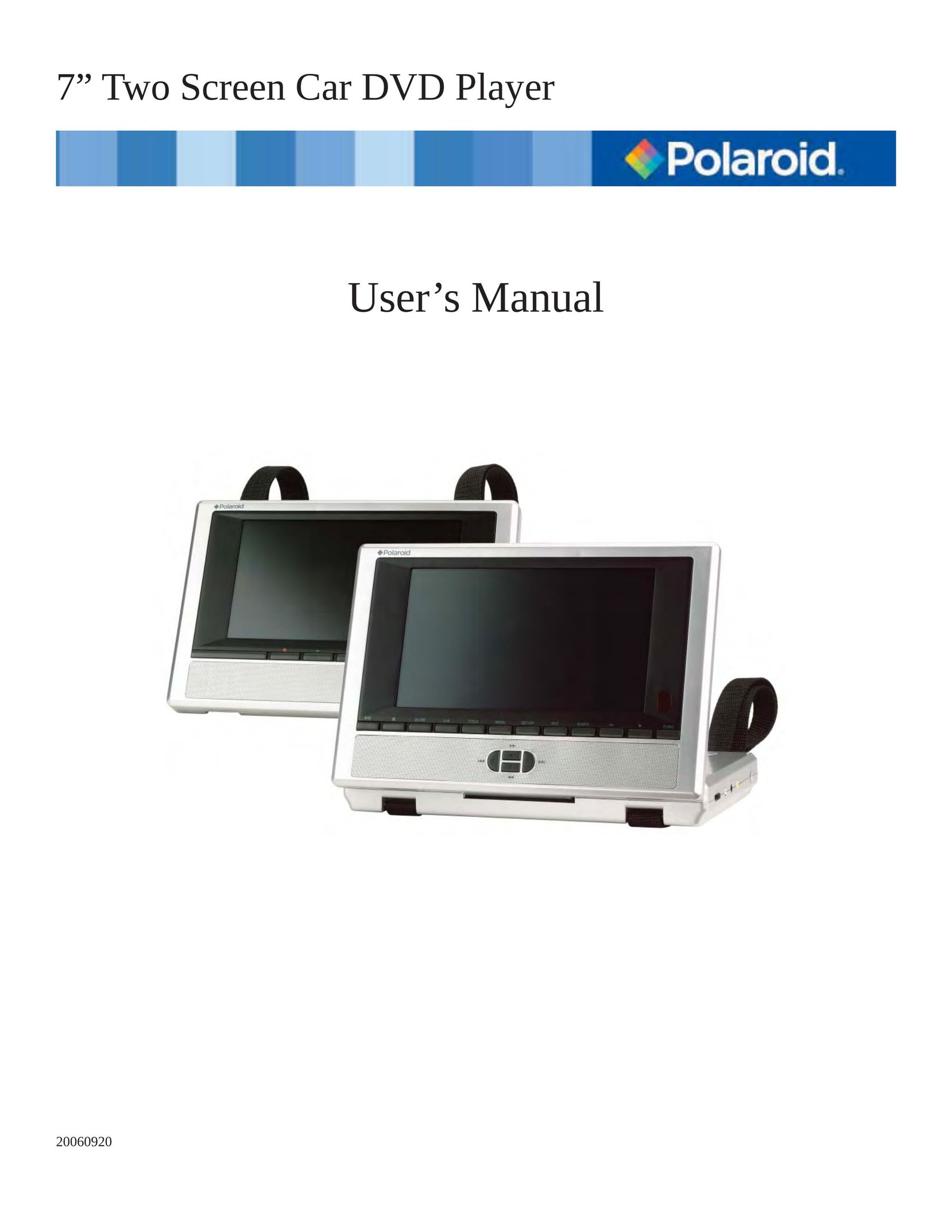 Polaroid Overhead DVD Player Car Video System User Manual