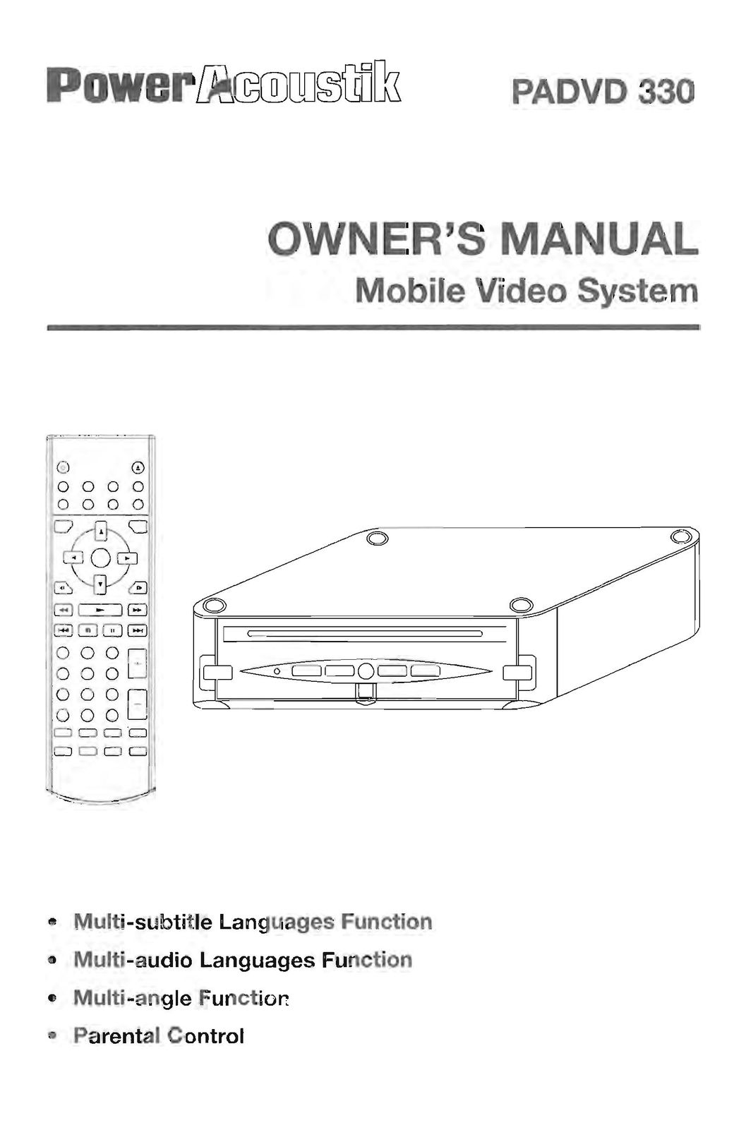 Power Acoustik paddvd 330 Car Video System User Manual