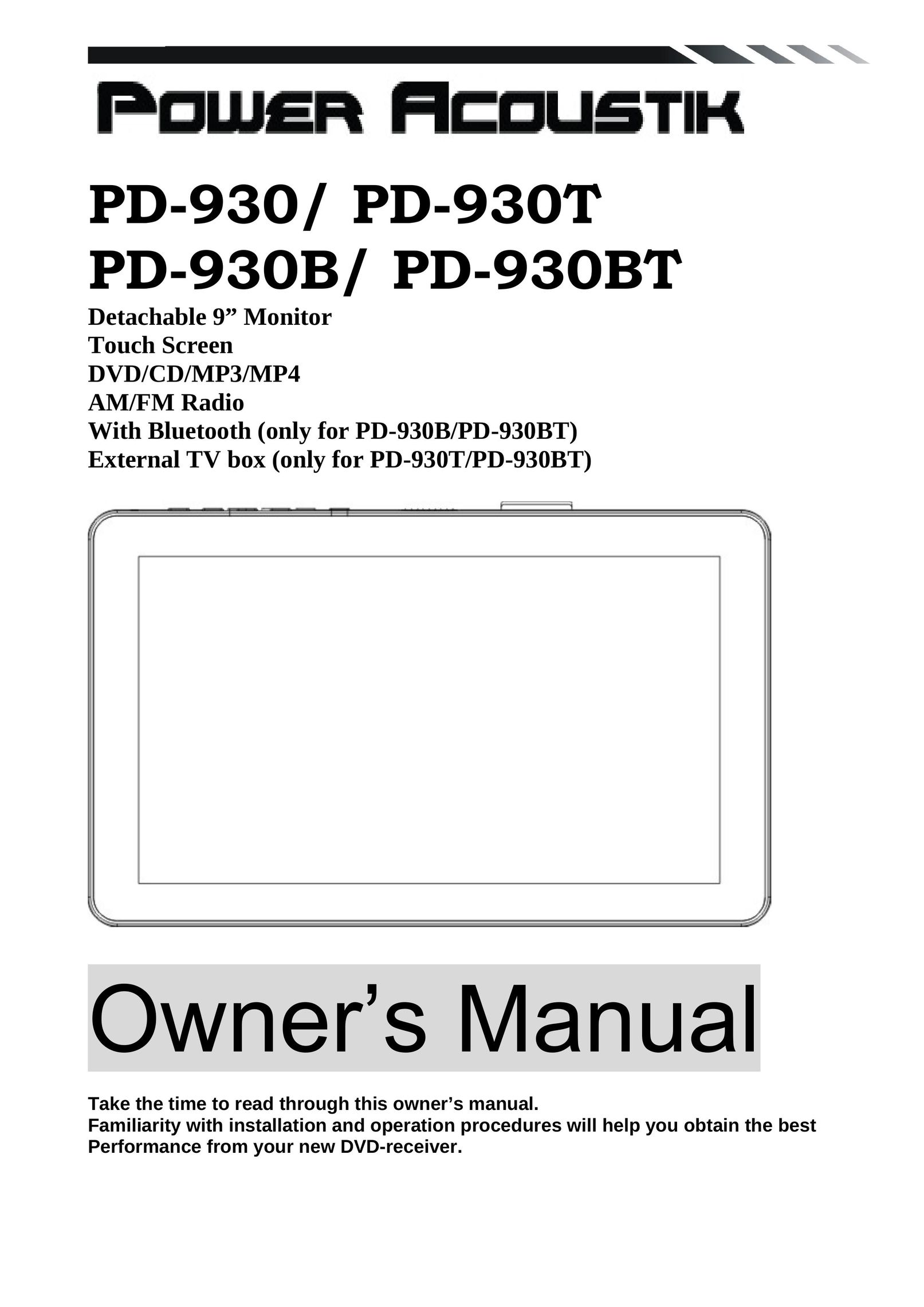 Power Acoustik PD-930T Car Video System User Manual