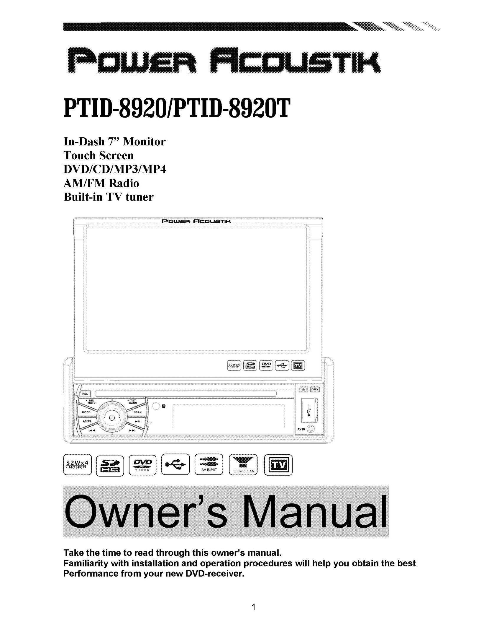Power Acoustik power acoustik Car Video System User Manual