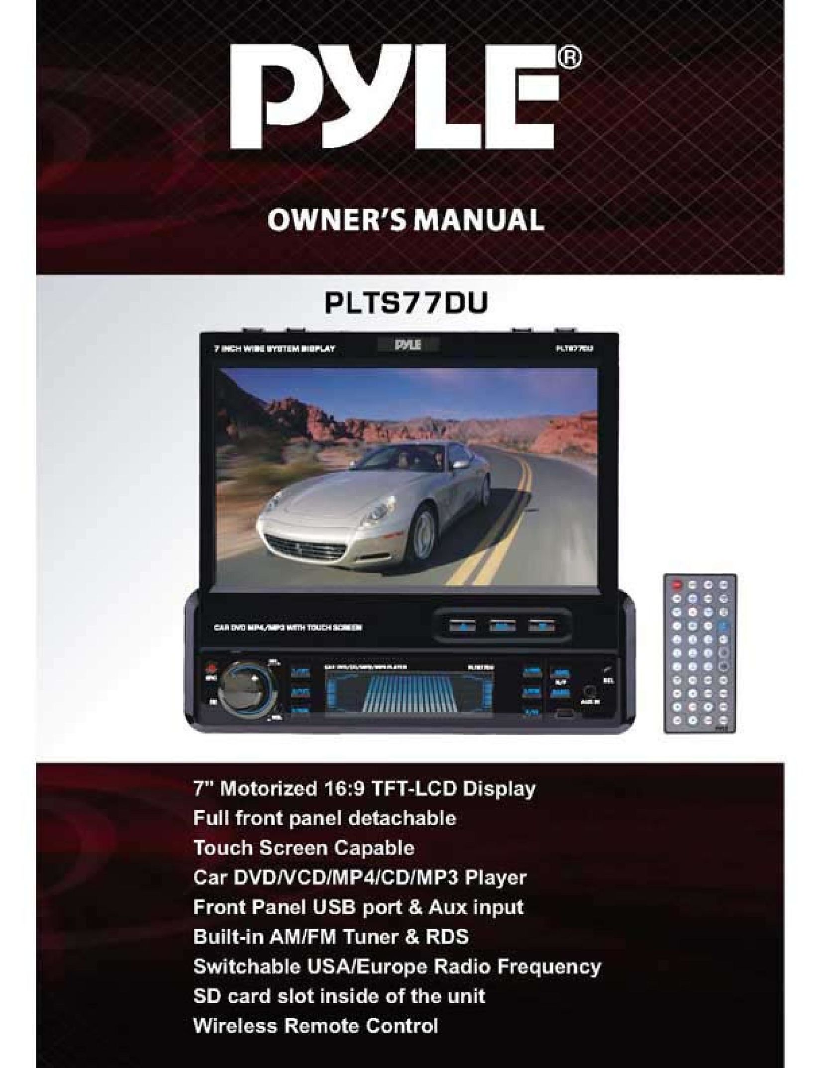 PYLE Audio PLTS77DU Car Video System User Manual
