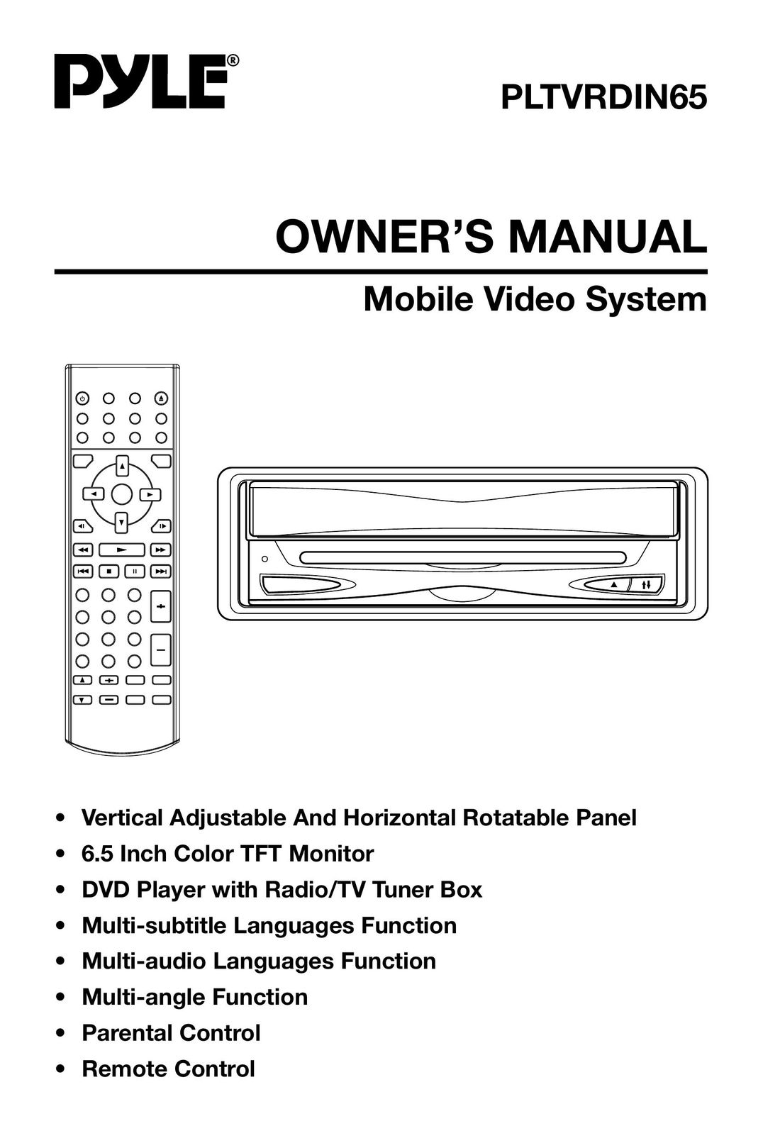 PYLE Audio PLTVRDIN65 Car Video System User Manual