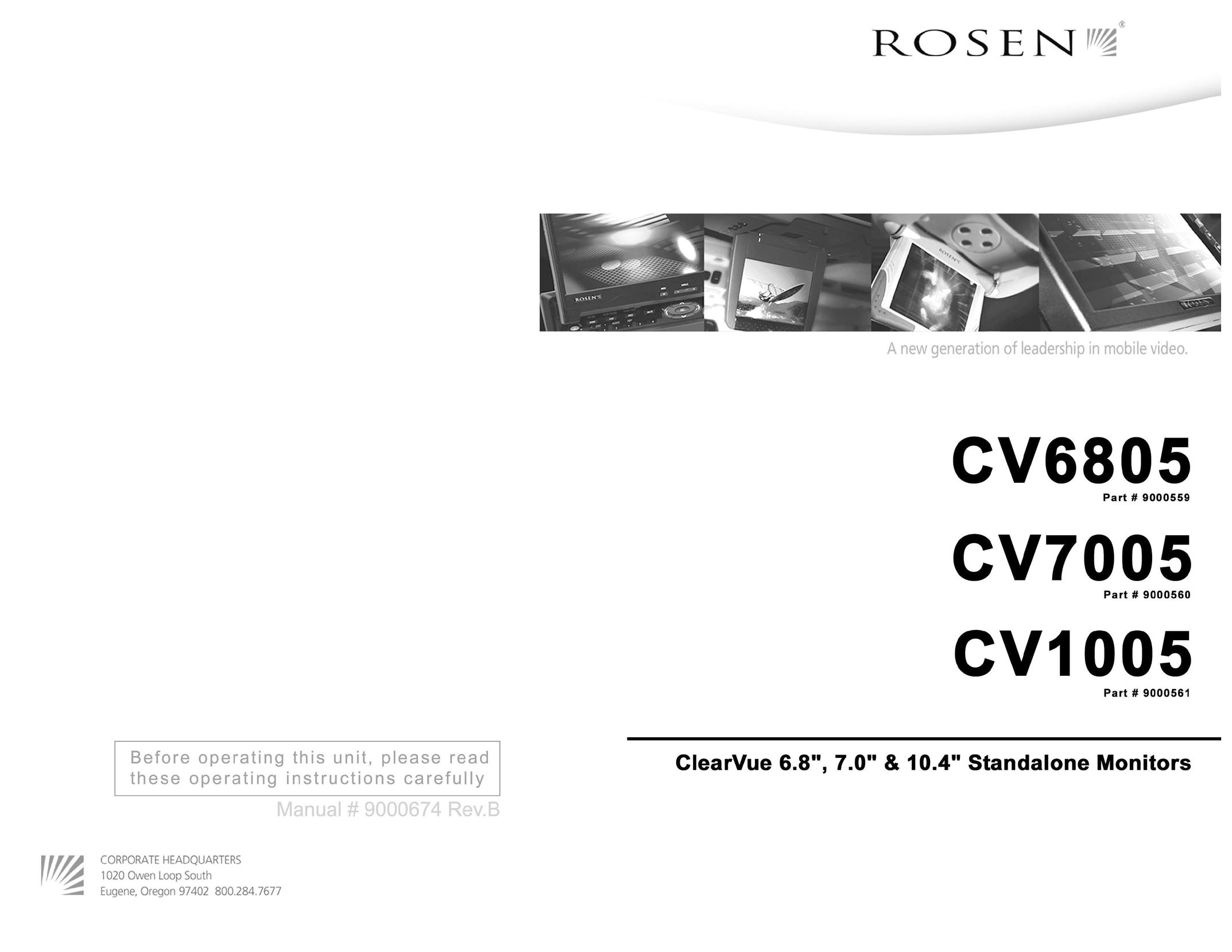 Rosen Entertainment Systems CV1005 Car Video System User Manual