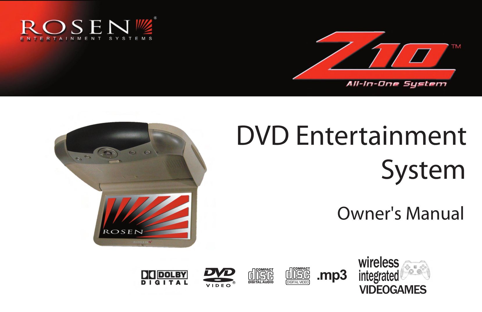 Rosen Entertainment Systems Z10 Car Video System User Manual