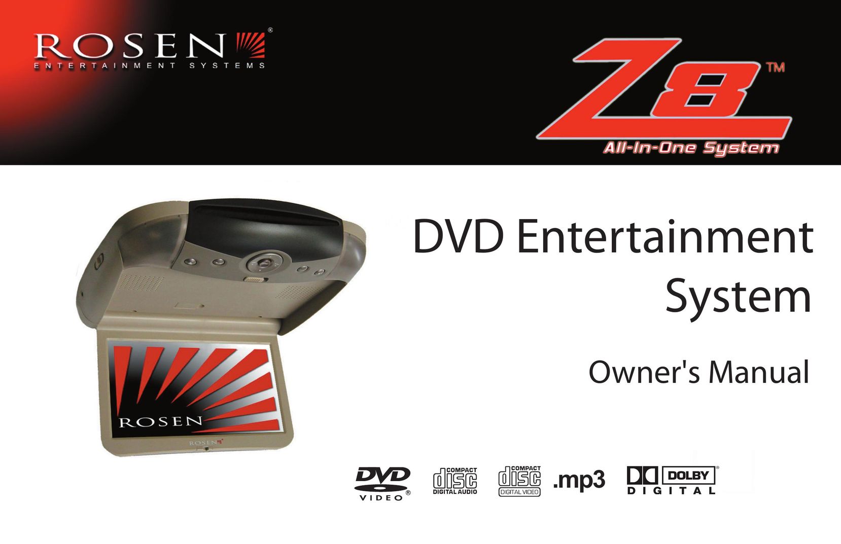 Rosen Entertainment Systems Z8 Car Video System User Manual