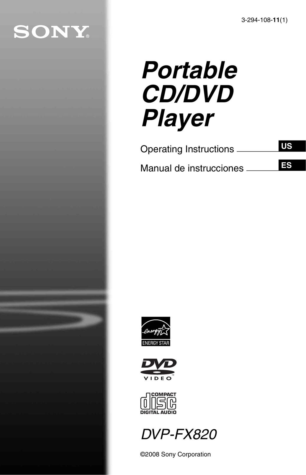 Sony DVP-FX820 Car Video System User Manual