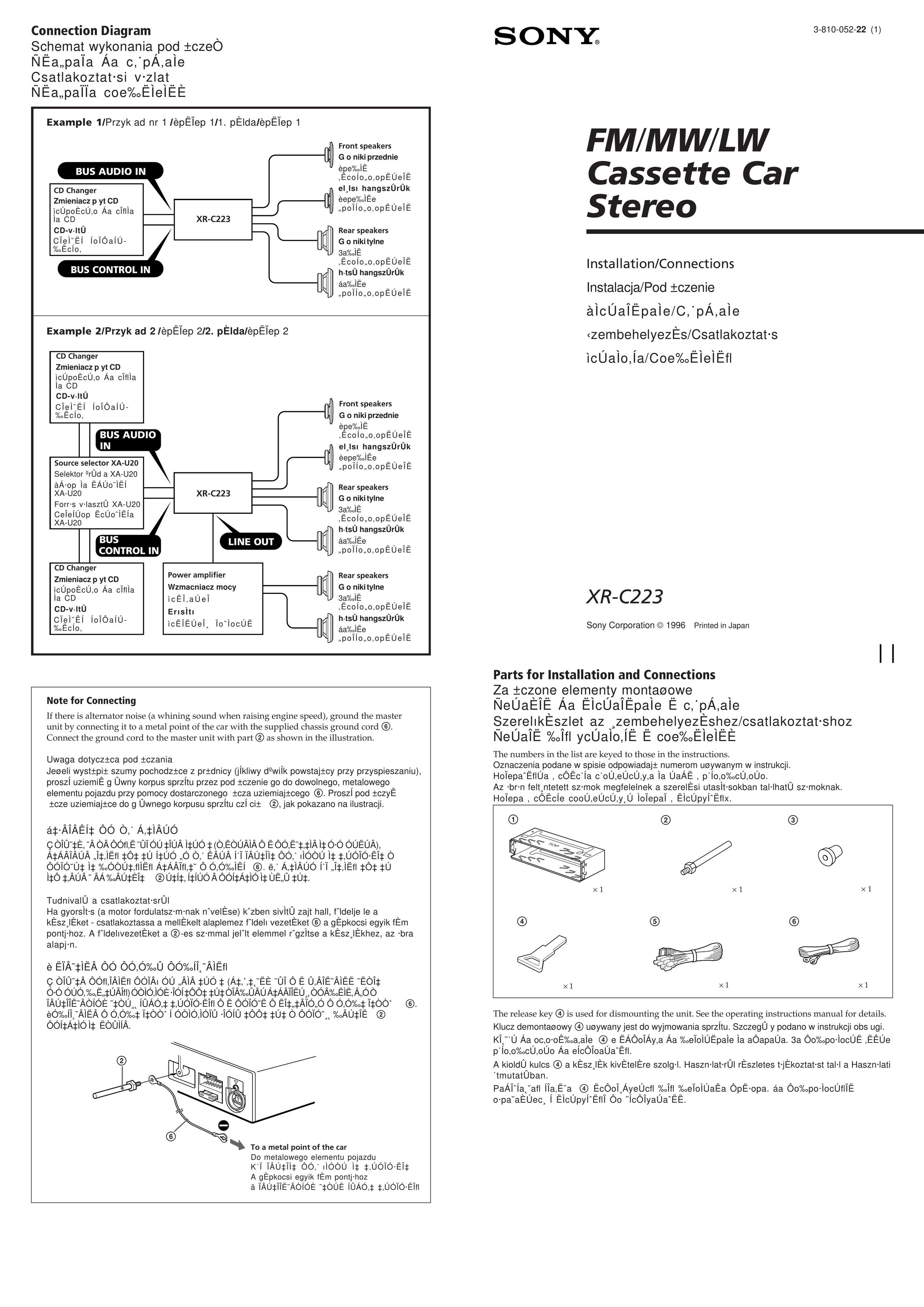 Sony XR-C223 Car Video System User Manual
