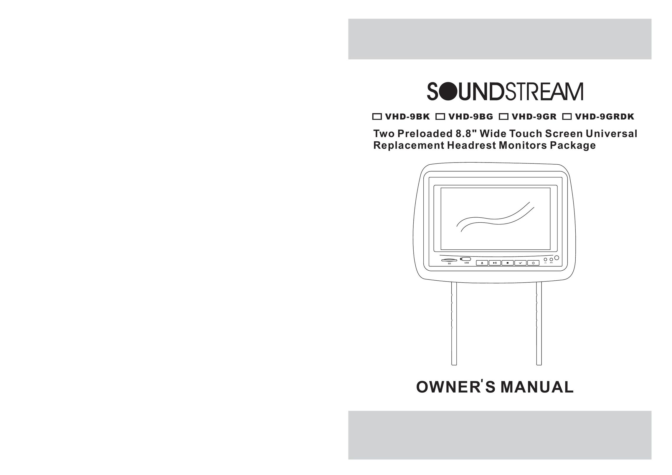 Sound Stream VHD-9BK Car Video System User Manual