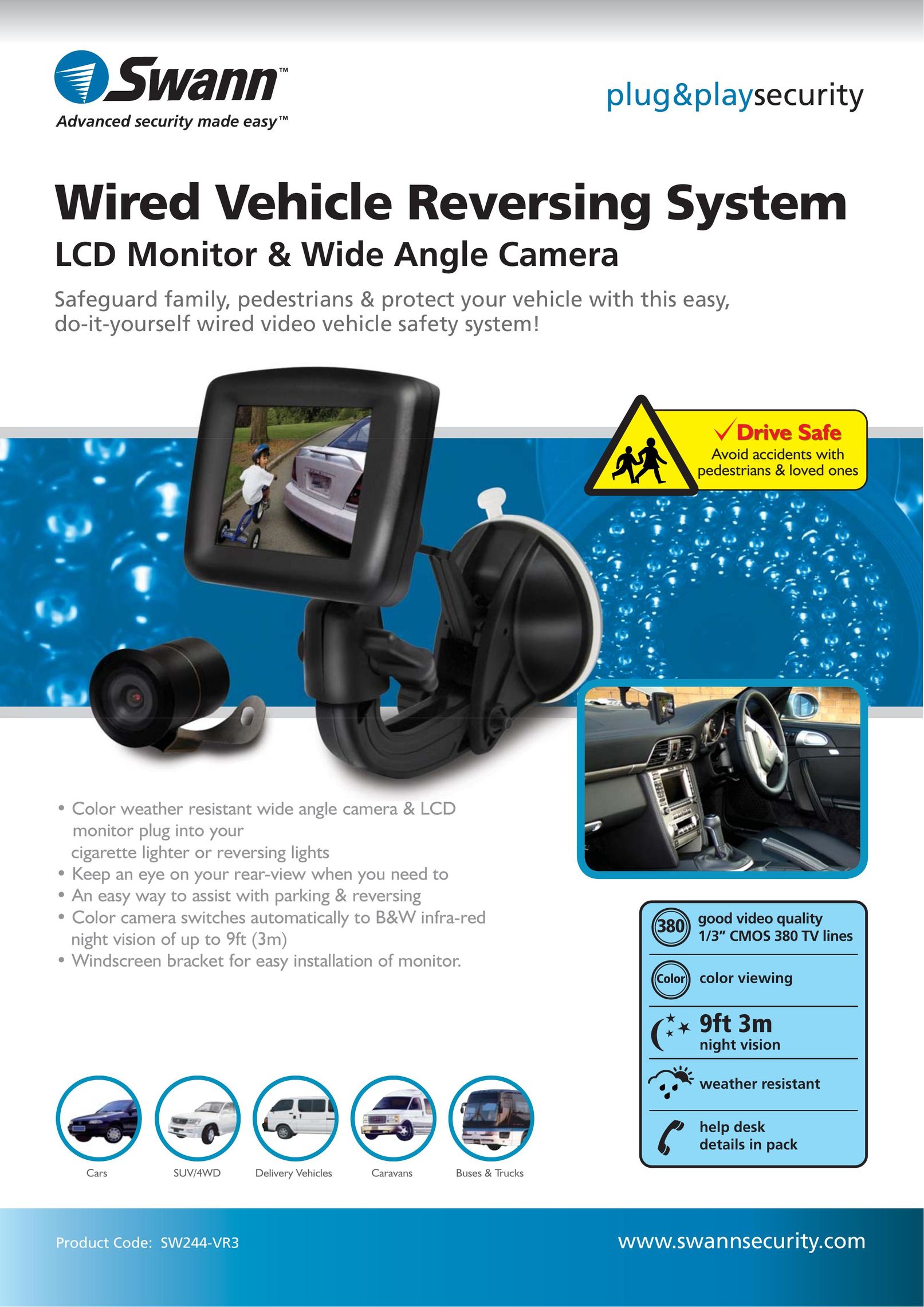 Swann SW244-VR3 Car Video System User Manual