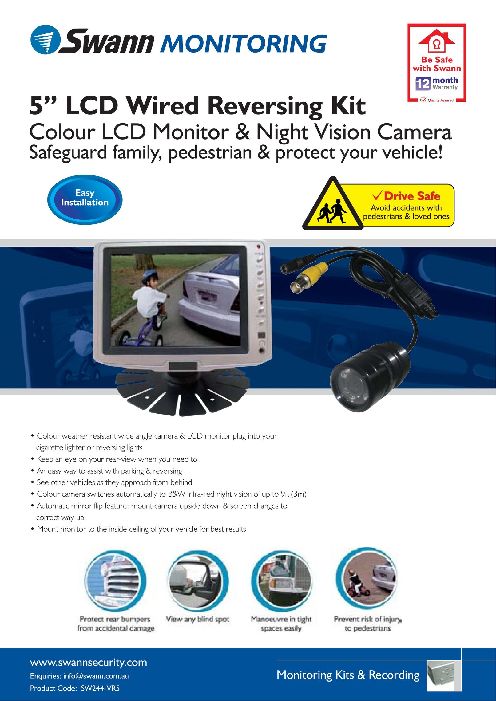 Swann SW244-VR5 Car Video System User Manual