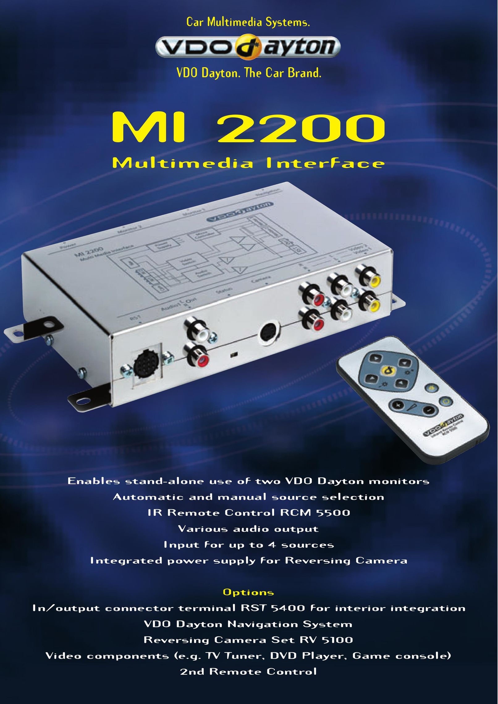 VDO Dayton MI 2200 Car Video System User Manual