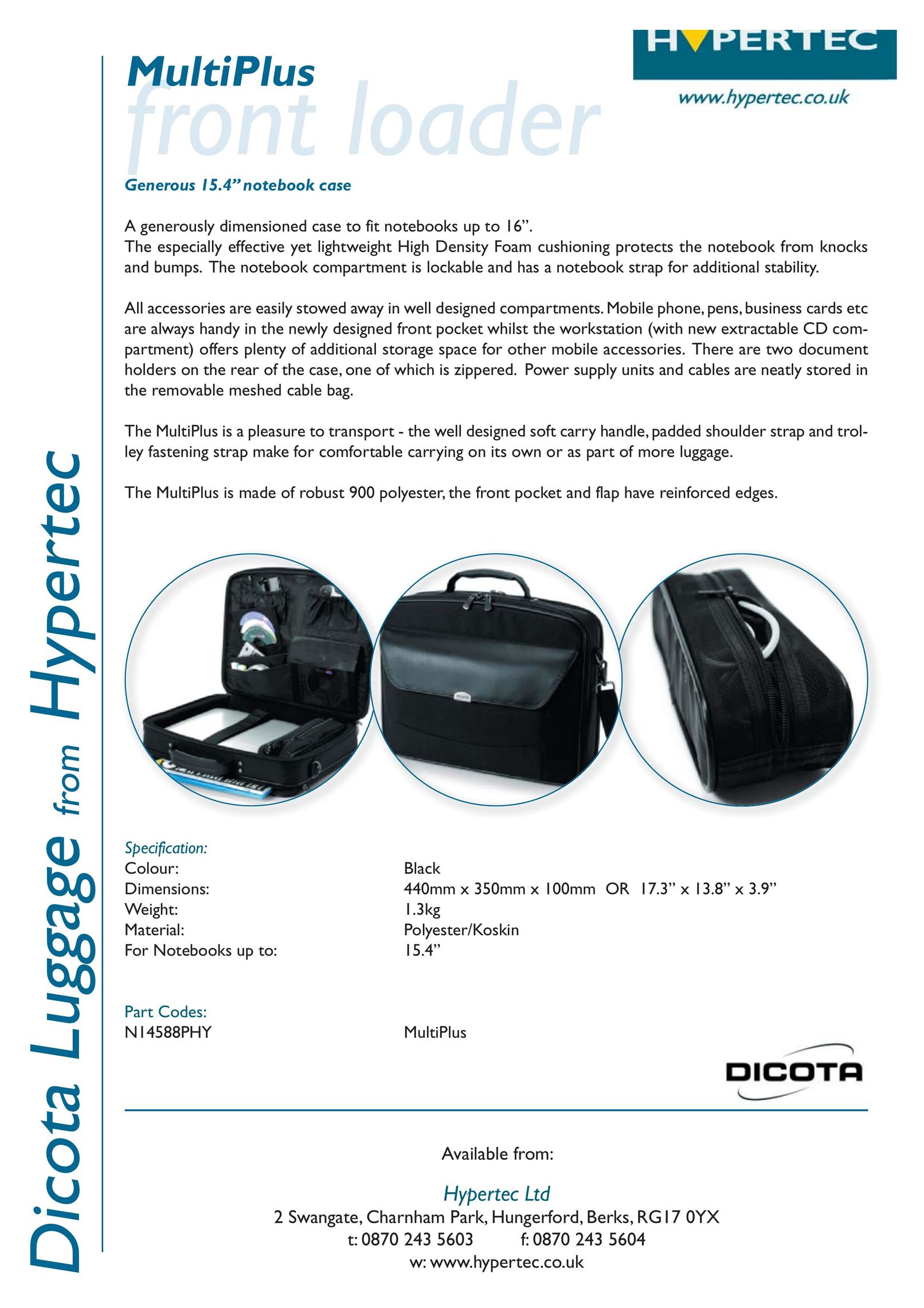 Dicota N14588PHY Carrying Case User Manual