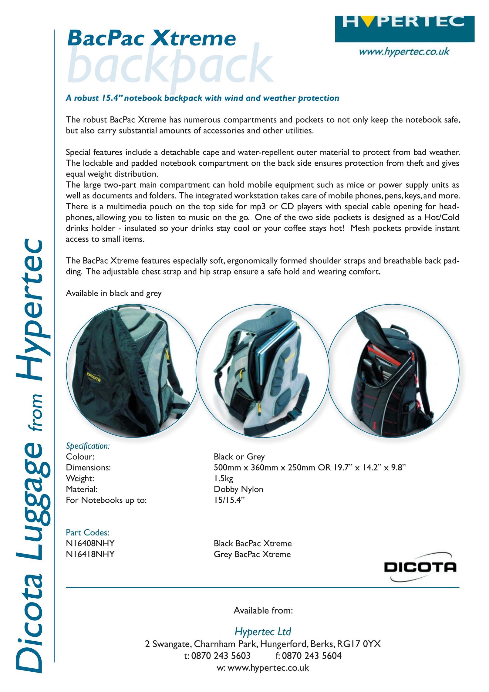 Dicota N16418NHY Carrying Case User Manual