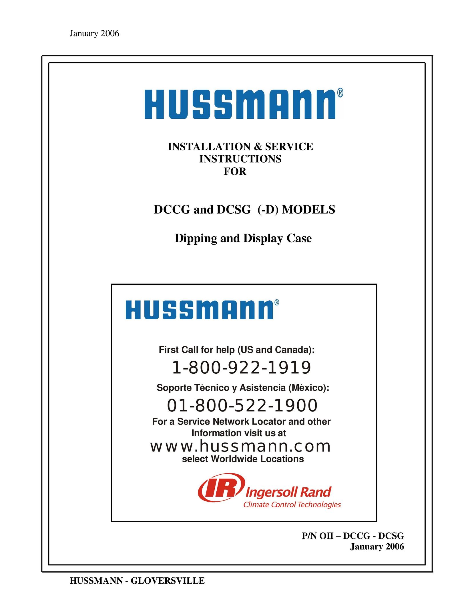 hussman DCSG Carrying Case User Manual